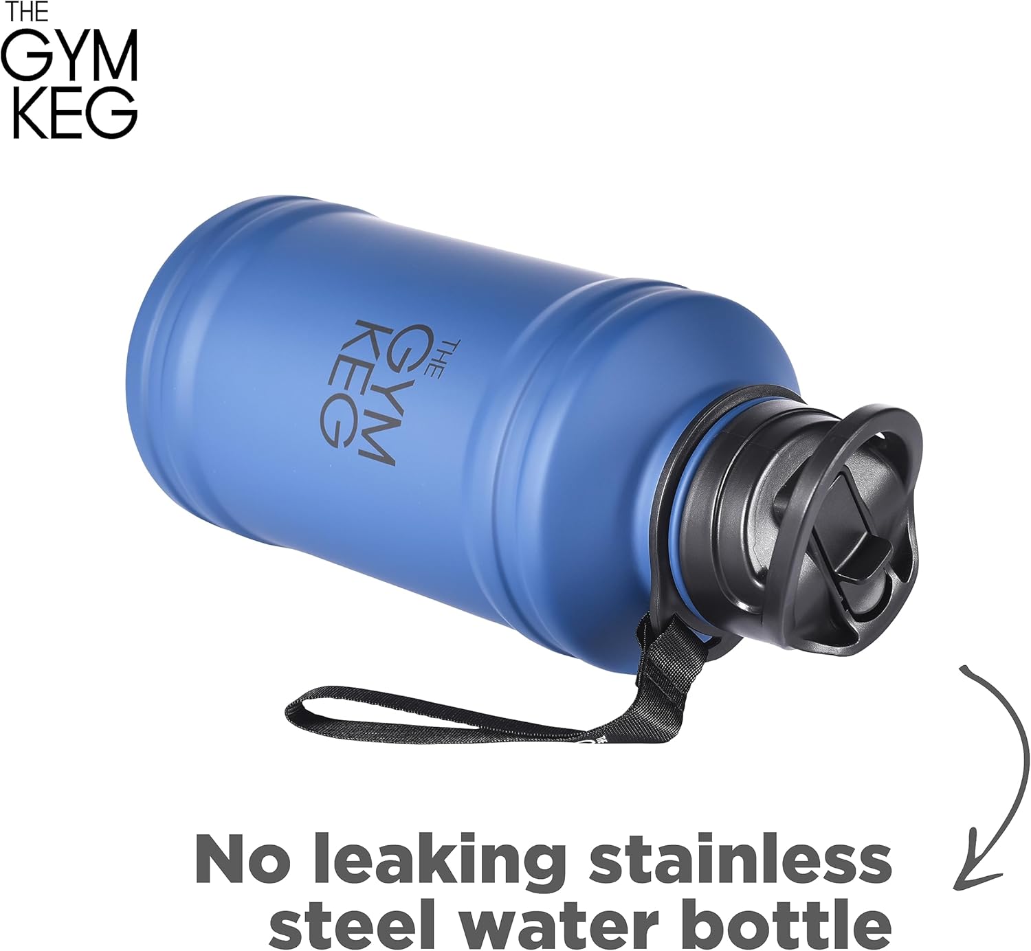THE GYM KEG Botella de acero inoxidable con barril de agua – A prueba de fugas, contenedor aislado para bebidas calientes y frías, duradera,