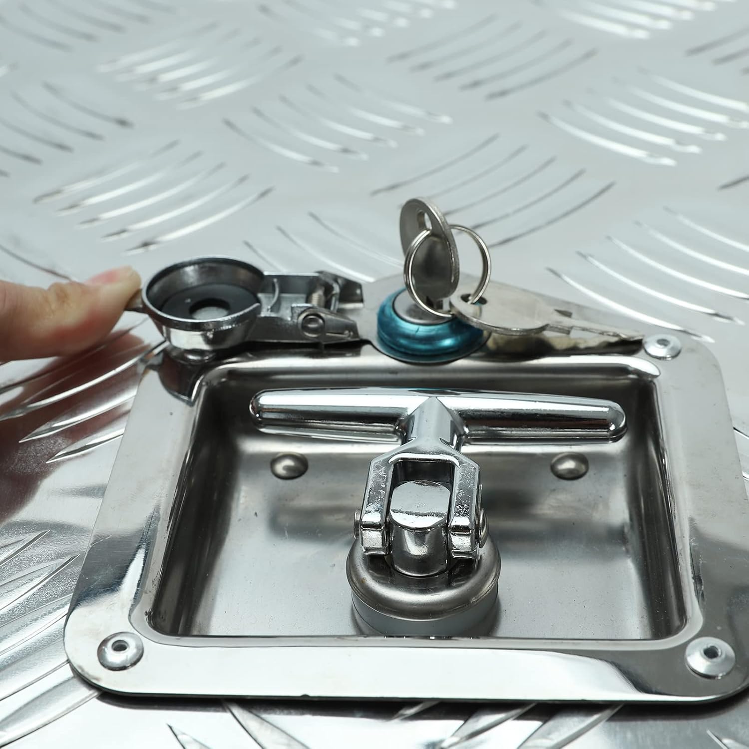 EASYBERG Caja de herramientas de aluminio de 36 pulgadas, caja de herramientas de 5 bares, caja de herramientas de almacenamiento Orgainzer con