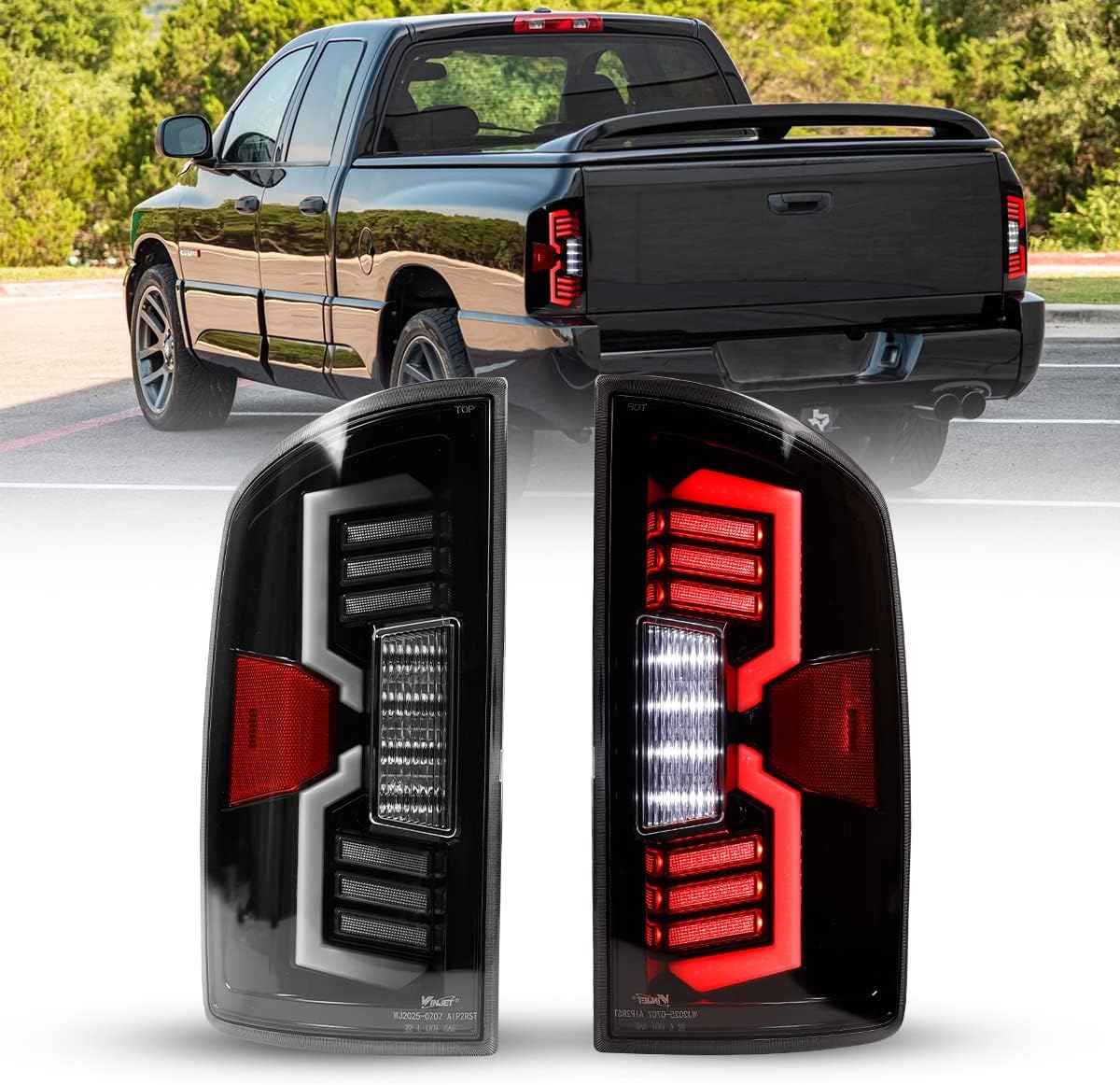 Luces traseras secuenciales LED para Dodge Ram 1500 2002-2006 y Dodge Ram 2500  3500 2003-2006, conjunto de luces traseras LED completas con señales