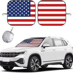 2 parasoles para parabrisas de automóvil, bloqueador de calor solar y rayos UV, protector plegable de 31.1 x 27.9 pulgadas, accesorios universales 2 parasoles para parabrisas de automóvil, bloqueador de calor solar y rayos UV, protector plegable de 31.1 x 27.9 pulgadas, accesorios universales