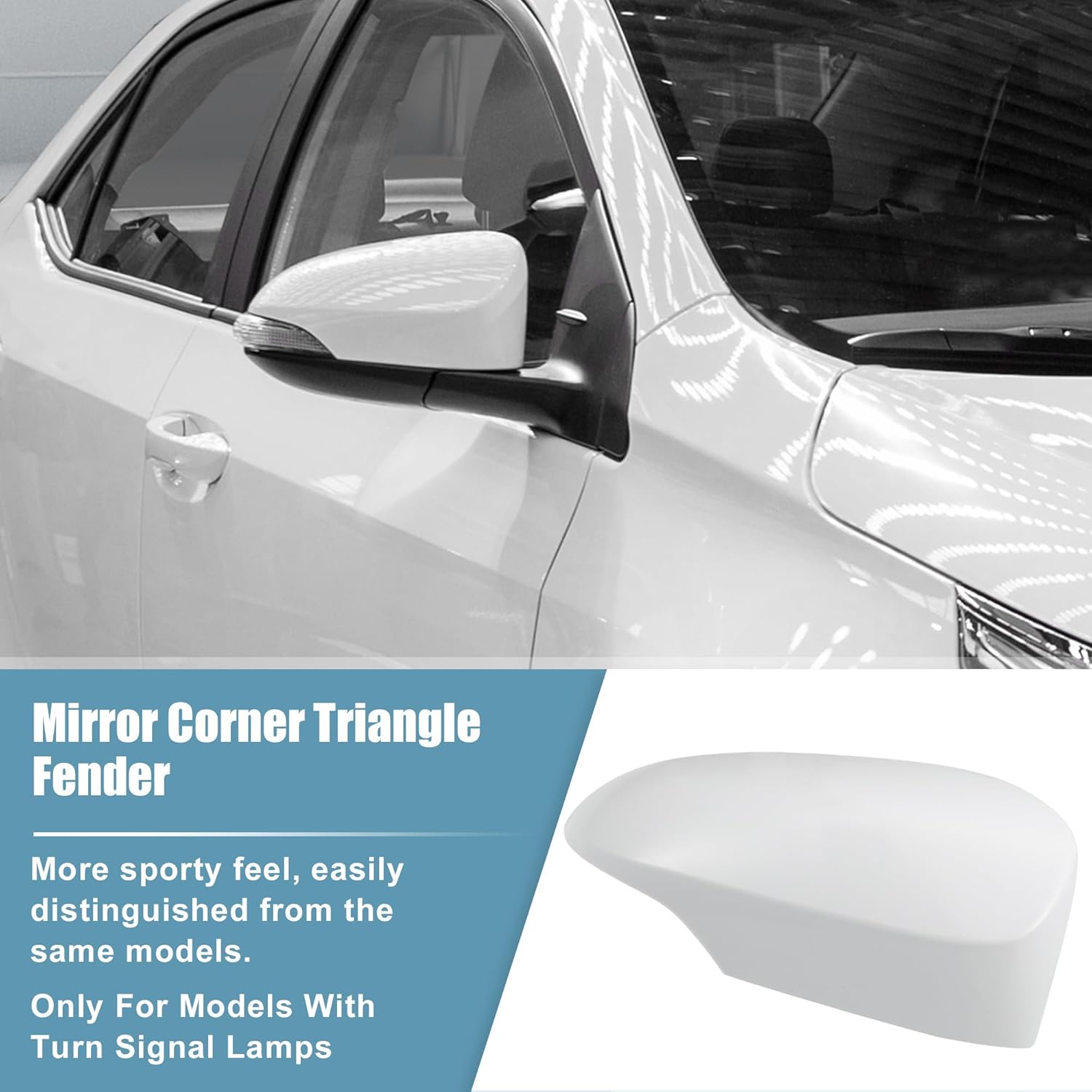 X AUTOHAUX Cubierta de espejo retrovisor sin pintar, panel de cubierta de espejo lateral derecho para Toyota Corolla 2014-2019 (solo para modelos