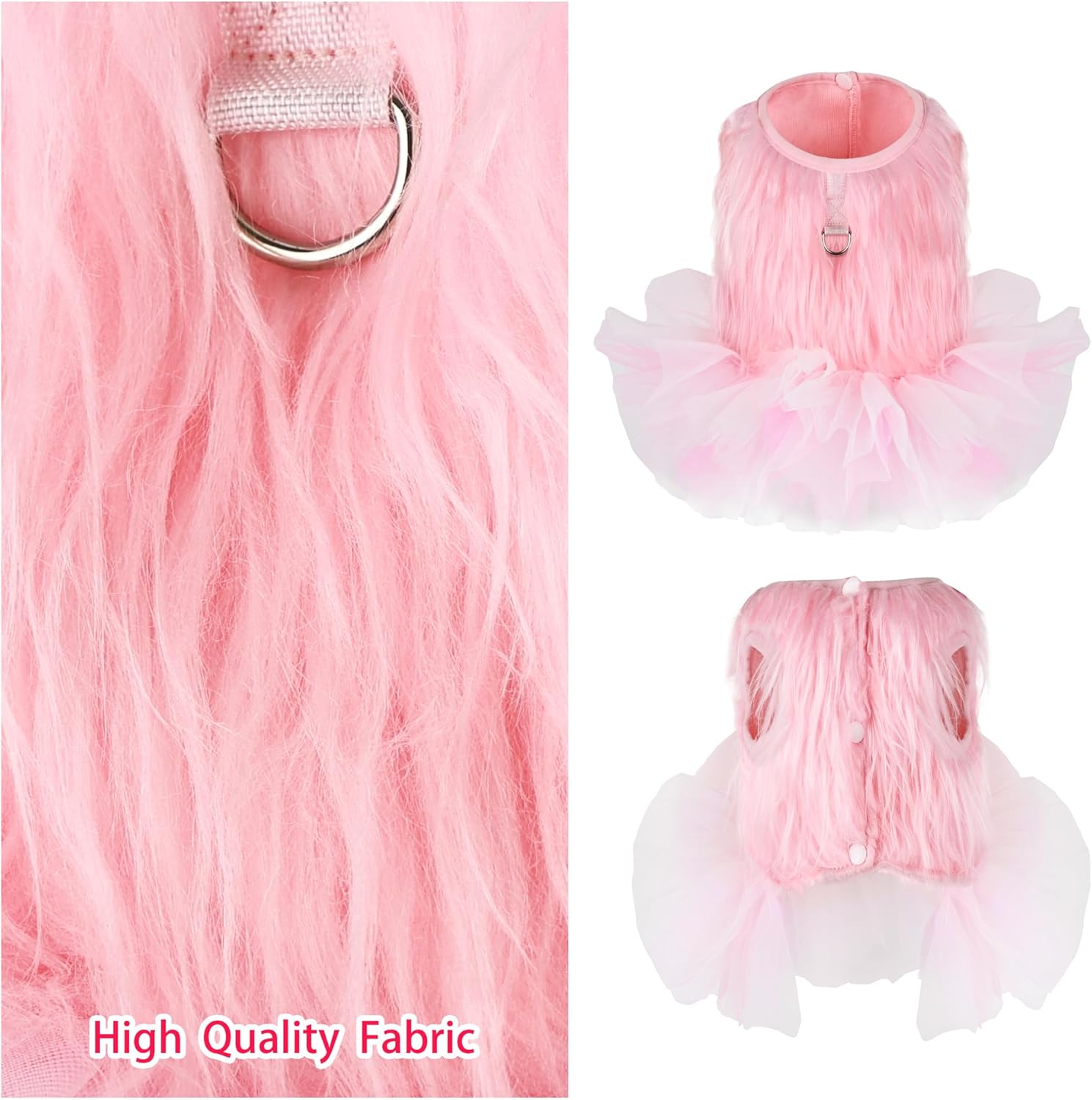 Vestido para perro, lindo vestido tutú de lujo con arnés con correa, ropa para caminar para perros, faldas de invierno para perros pequeños, niñas,