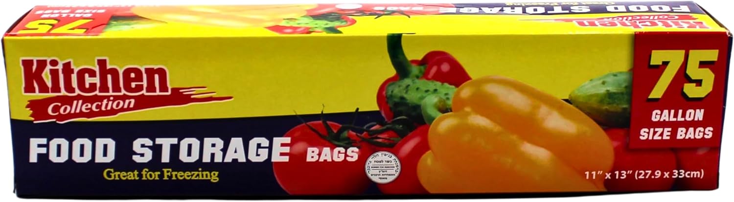 PARTY BARGAINS Bolsas de almacenamiento de alimentos de 1 galón con lazos giratorios. 11 x 13 pulgadas. 75 bolsas. Fácil y conveniente para cocina,