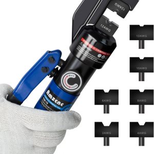 AMZCNC AMZCNC – Kit de crimpadora hidráulica de 8 toneladas de EE. UU., 9 pares de troqueles estándar estadounidenses incluidos, rango de crimpado AMZCNC AMZCNC – Kit de crimpadora hidráulica de 8 toneladas de EE. UU., 9 pares de troqueles estándar estadounidenses incluidos, rango de crimpado
