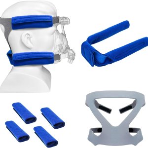 Nataku Suministros CPAP 3 en 1, incluye correas de repuesto CPAP, paquete de 4 fundas para correas de CPAP, cojines para el cuello y caja de Nataku Suministros CPAP 3 en 1, incluye correas de repuesto CPAP, paquete de 4 fundas para correas de CPAP, cojines para el cuello y caja de