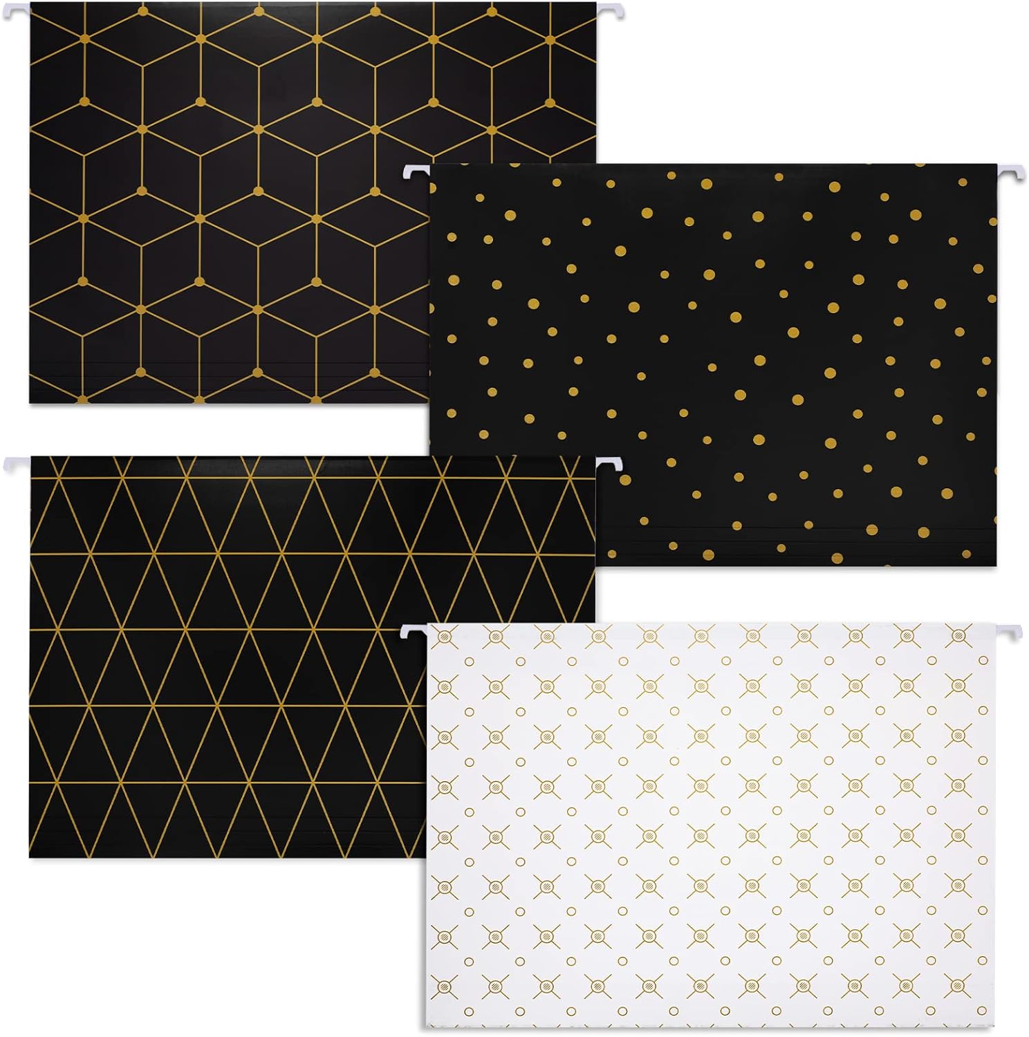 Paquete de 24 carpetas colgantes tamaño carta, pestañas ajustables de corte 15, bonitas carpetas decorativas para suministros de oficina, escuela,