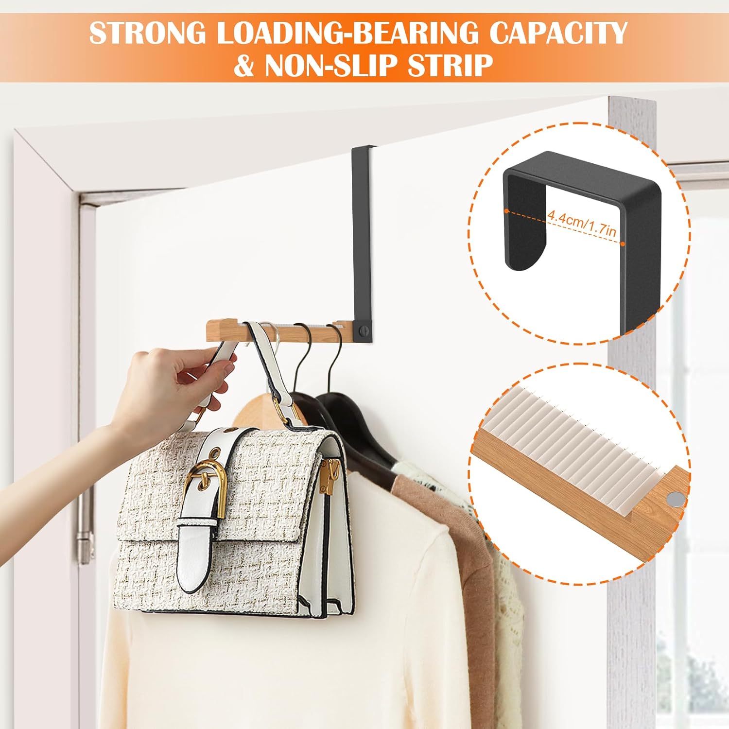 Gancho de puerta plegable, ganchos plegables de madera, ganchos para colgar sobre la puerta, ahorran espacio, perfectos para secar ropa, colgar