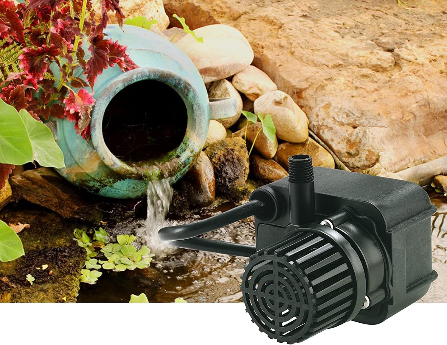 Little Giant 566611 PE-2F-PW Drive Dright Fountain  Bomba de estanques pequeños, 47 vatios, 300 gph, negro
