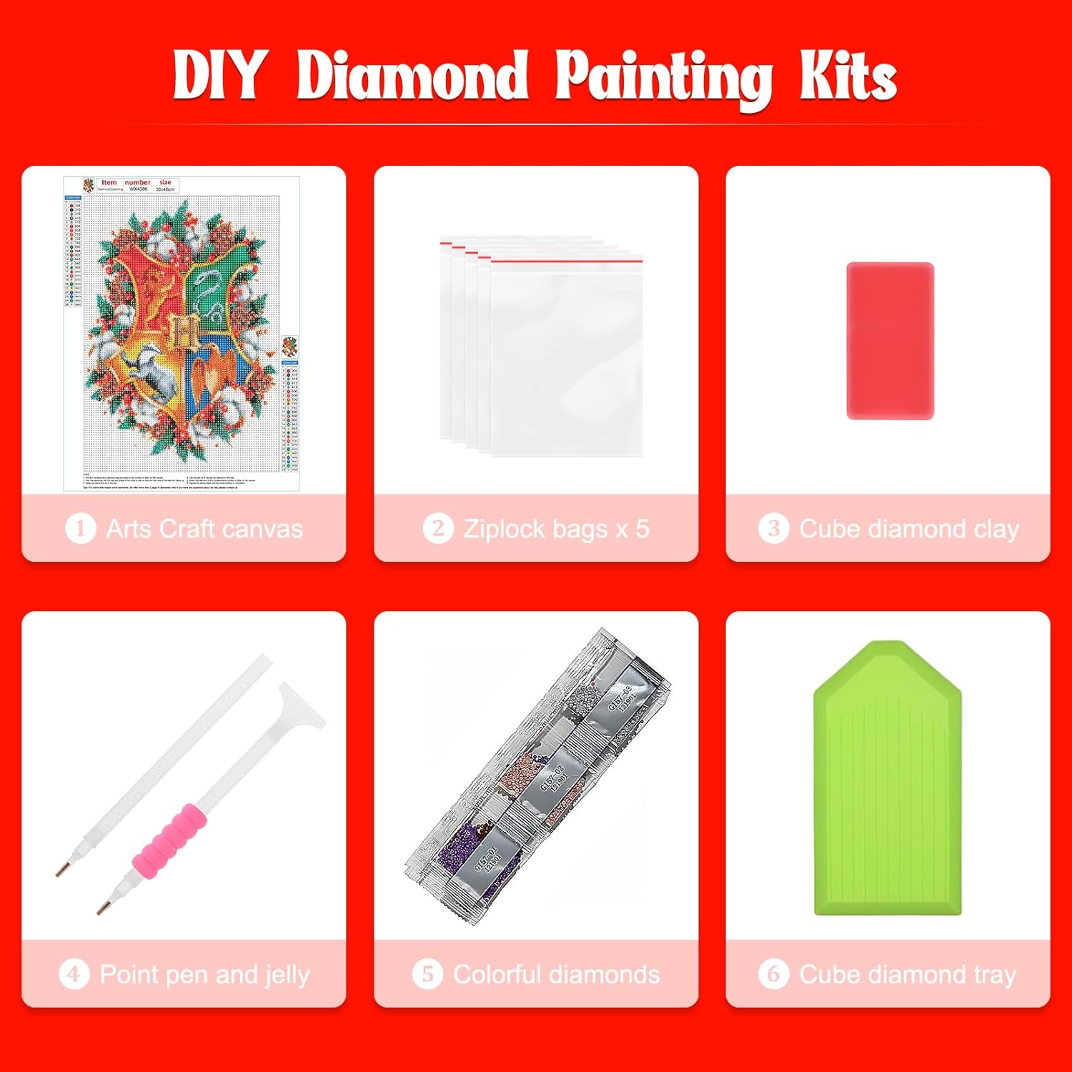 NAIMOER Kits de arte de diamantes de Navidad para adultos, taladro completo 5D, arte de diamantes de vacaciones, arte mágico perfecto para