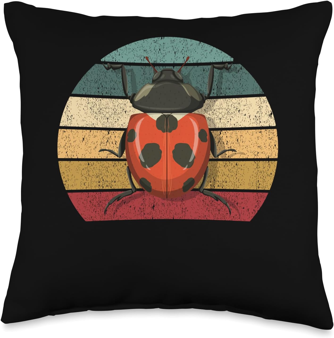 Sunset Squad – Almohada decorativa de mariquitas, insectos, insectos, coccinellidae, 16 x 16 pulgadas, multicolor