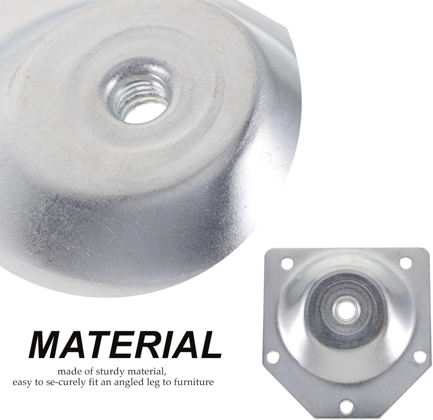 DOITOOL 4 placas de montaje de patas en ángulo de 14 grados, soportes para patas de muebles, placas en T, patas de sofá M8 con pernos de suspensión,