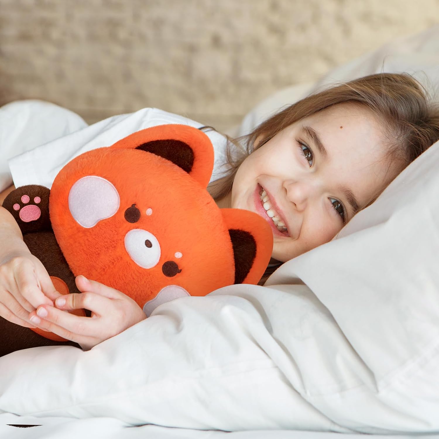Juguetes de peluche de panda rojo, muñeca blanda kawaii, almohada de peluche de panda rojo, decoración del hogar, almohada de felpa para niñas (18