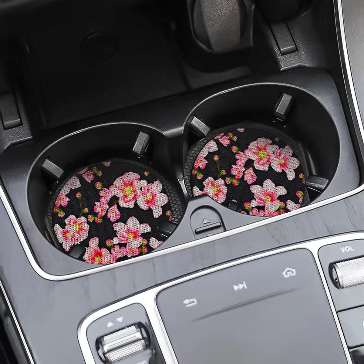 AUCELI Paquete de 2 posavasos para automóvil, portavasos universales para vehículos, 2.75 pulgadas, antideslizantes, a prueba de golpes, almohadilla