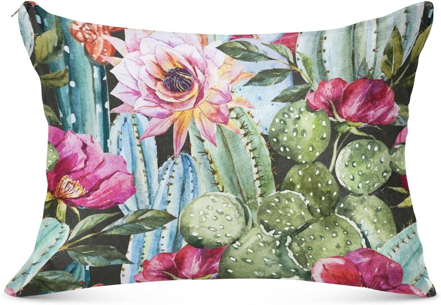 Fundas de almohada de terciopelo con diseño de cactus tropicales y suculentas, fundas de almohada suaves, fundas de cojín cómodas, almohadas