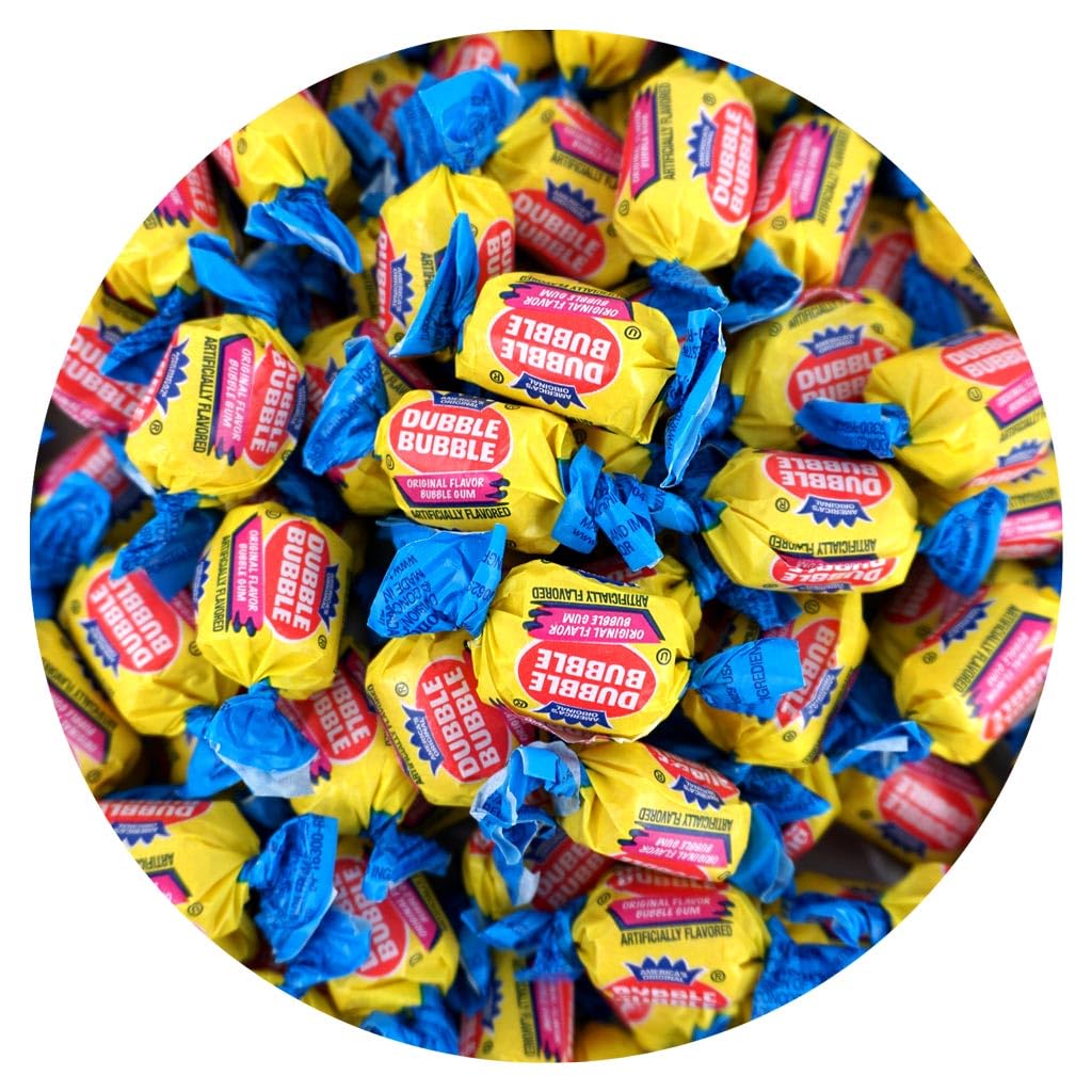 Dubble Bubble Original Gum  Bolsa a granel de 2 libras (aproximadamente 140 piezas)  Goma de mascar envuelta individualmente  The Hampton Popcorn &