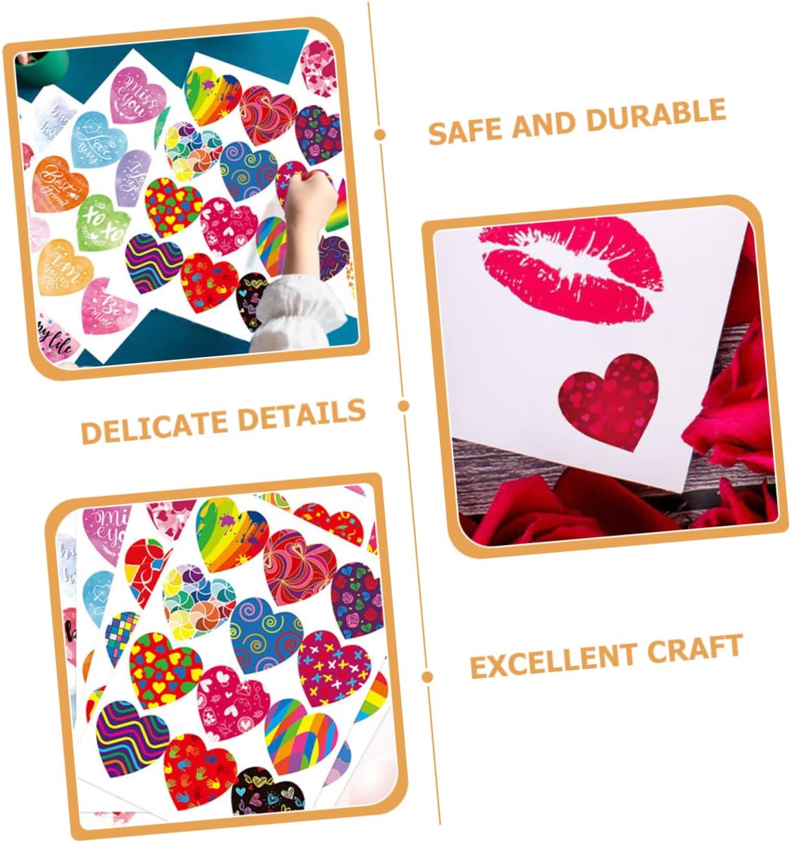 STOBOK 32 Sheets Heart Envelope Sticker Heart Stickers Colorful Heart Labels Valentines Day Stickers Gay Pride Gift Stickers Adhesive Envelop