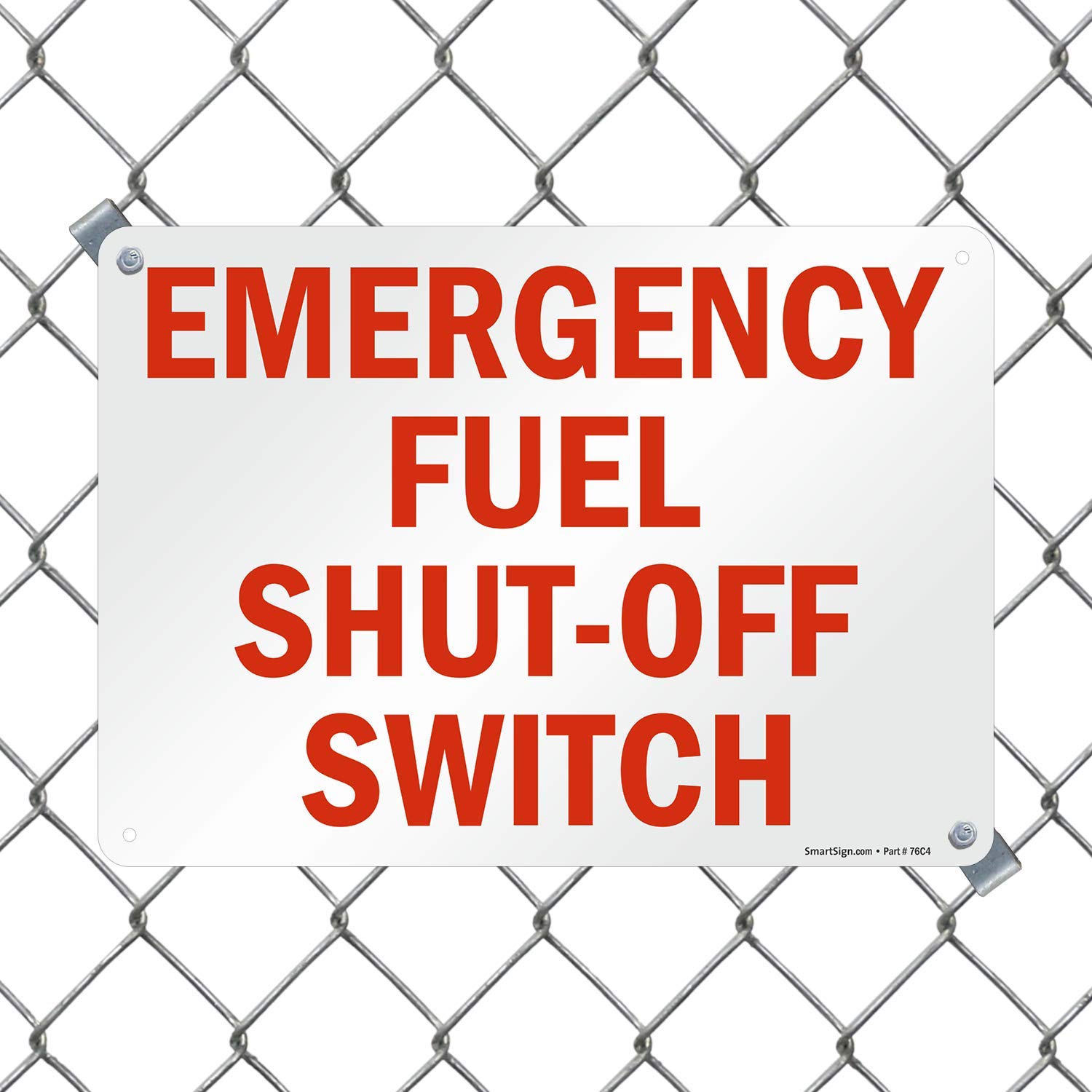 SmartSign Letrero de metal con “Interruptor de apagado de combustible de emergencia” de 10 x 14 pulgadas, serigrafiado, aluminio laminado a prueba