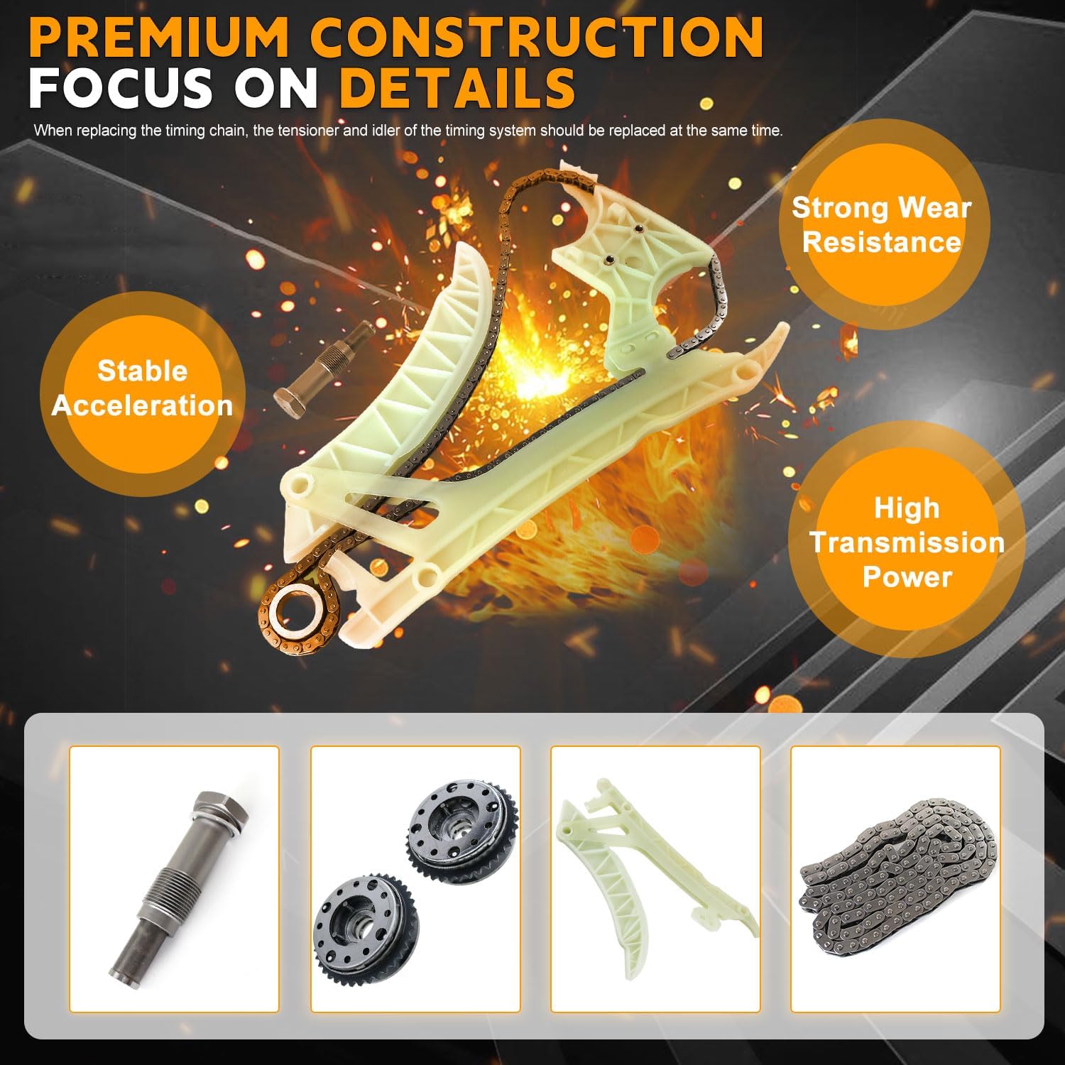 PANGOLIN Kit de cadena de distribución 2.0T N20B20A para 125i 220i 328i 428i 320 X1 Z4 F10 2.0L L4 Turbo repuestos, reemplaza OE 11318685091, 11 31
