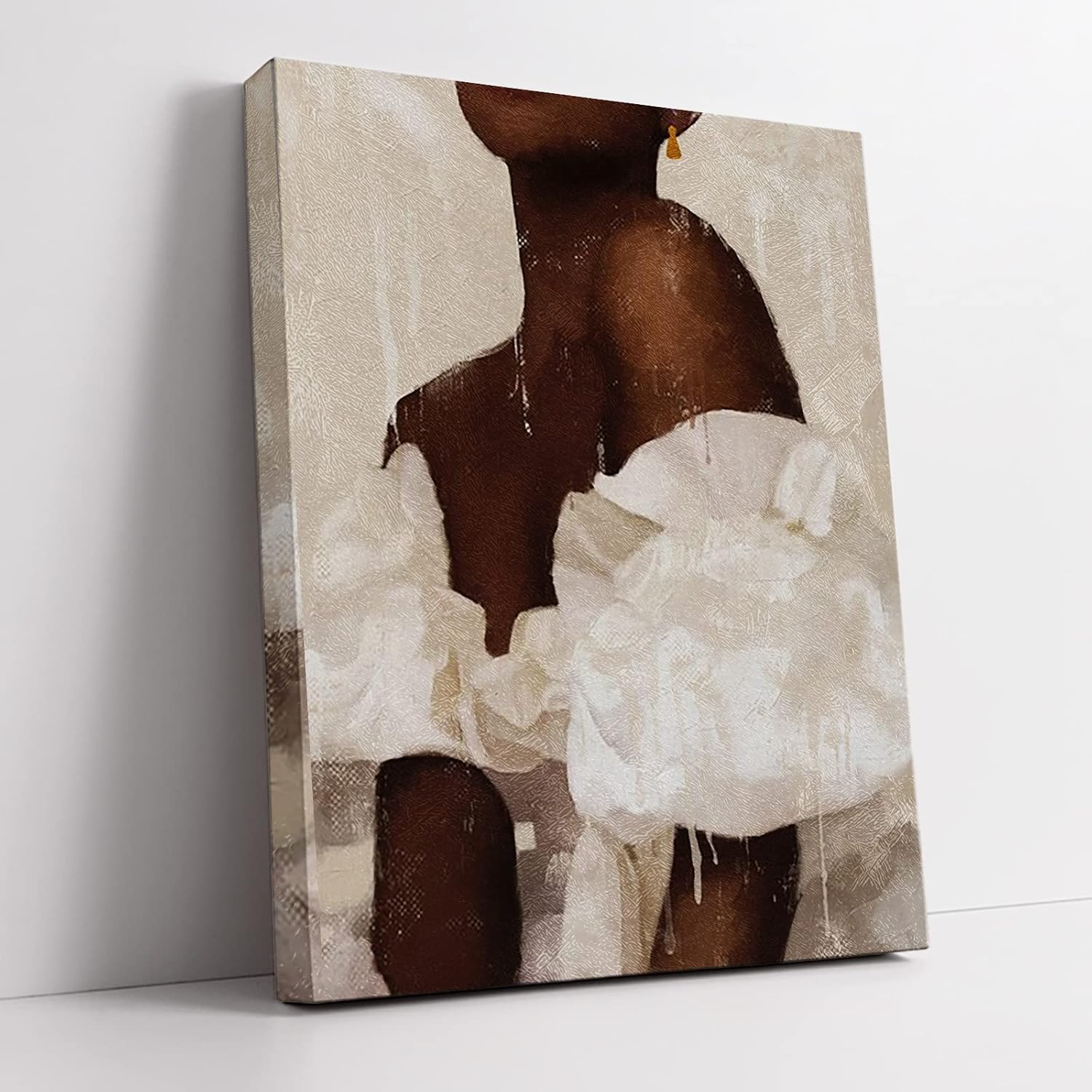 Tuyashua Lienzo decorativo con marco de mujer negra (11.5 x 15 pulgadas), arte de pared afroamericana, decoración de pared de niña negra para sala