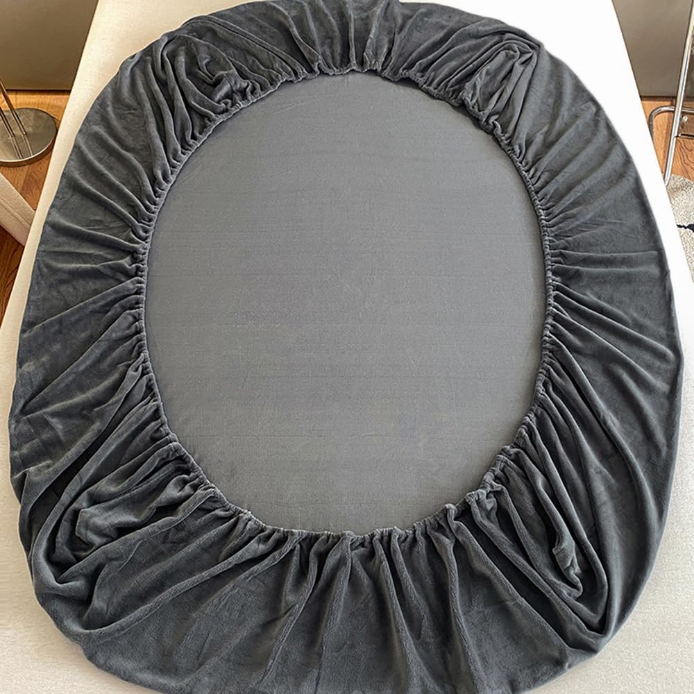 Sábana bajera de terciopelo tamaño California King, funda protectora de colchón de felpa de vellón con bolsillo profundo de 15 pulgadas, sábana
