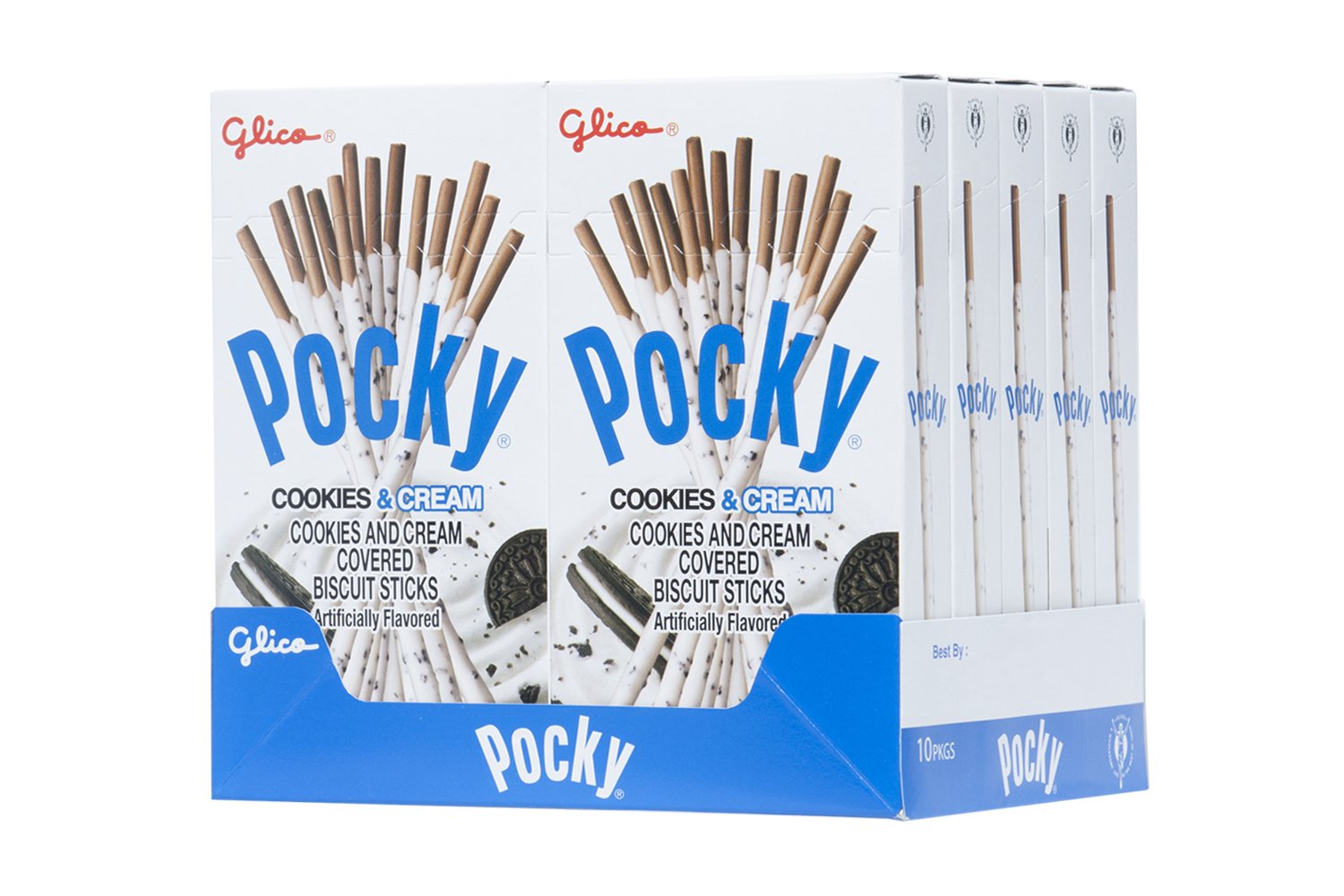 Pocky Palito de galletas, galletas y crema, 2.47 onzas (paquete de 10)
