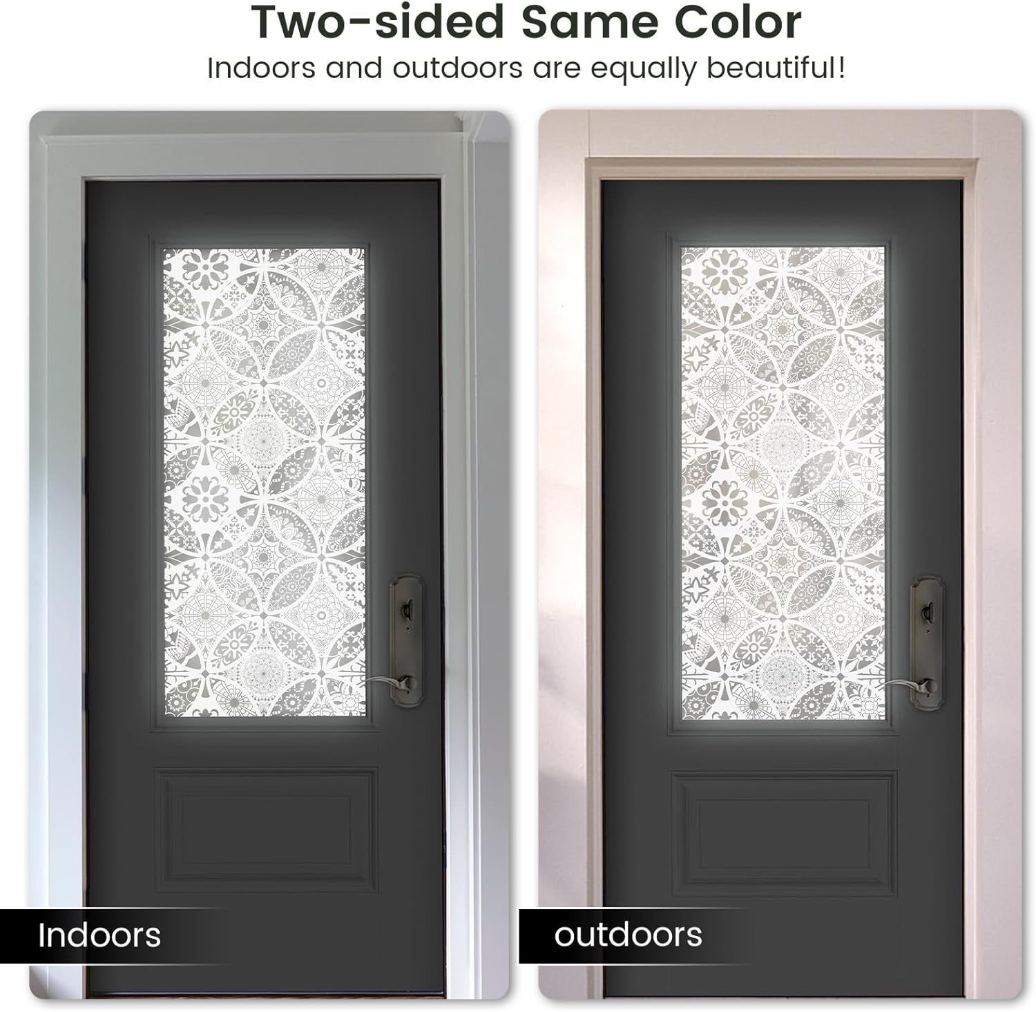DKTIE Bohemian Decor – Lámina de vitrales con herramientas de instalación, película de privacidad de dos vías para ventana, reduce el