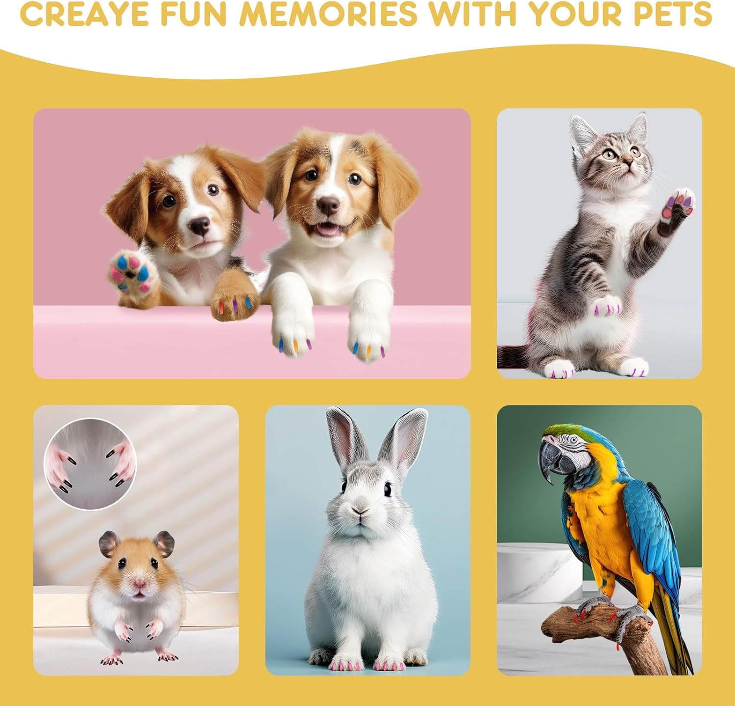 Bolígrafos de esmalte de uñas para perros de secado rápido, kit de esmalte de uñas de 12 colores para perros, gatos o pájaros, esmalte de uñas