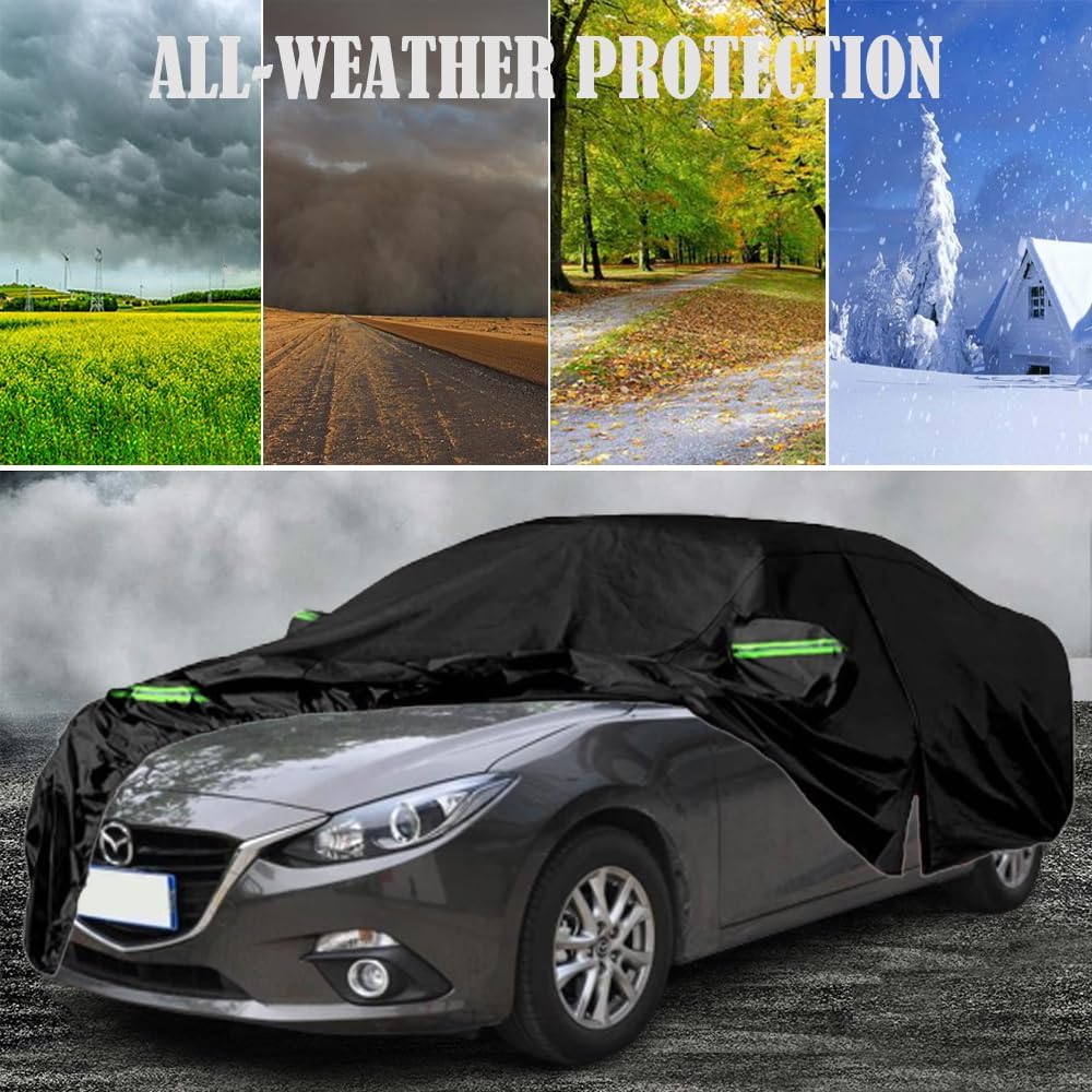 Qnmittry Fundas impermeables para automóvil compatibles con Mazda 3 2004-2024, funda de automóvil para todo tipo de clima, con puerta con cremallera