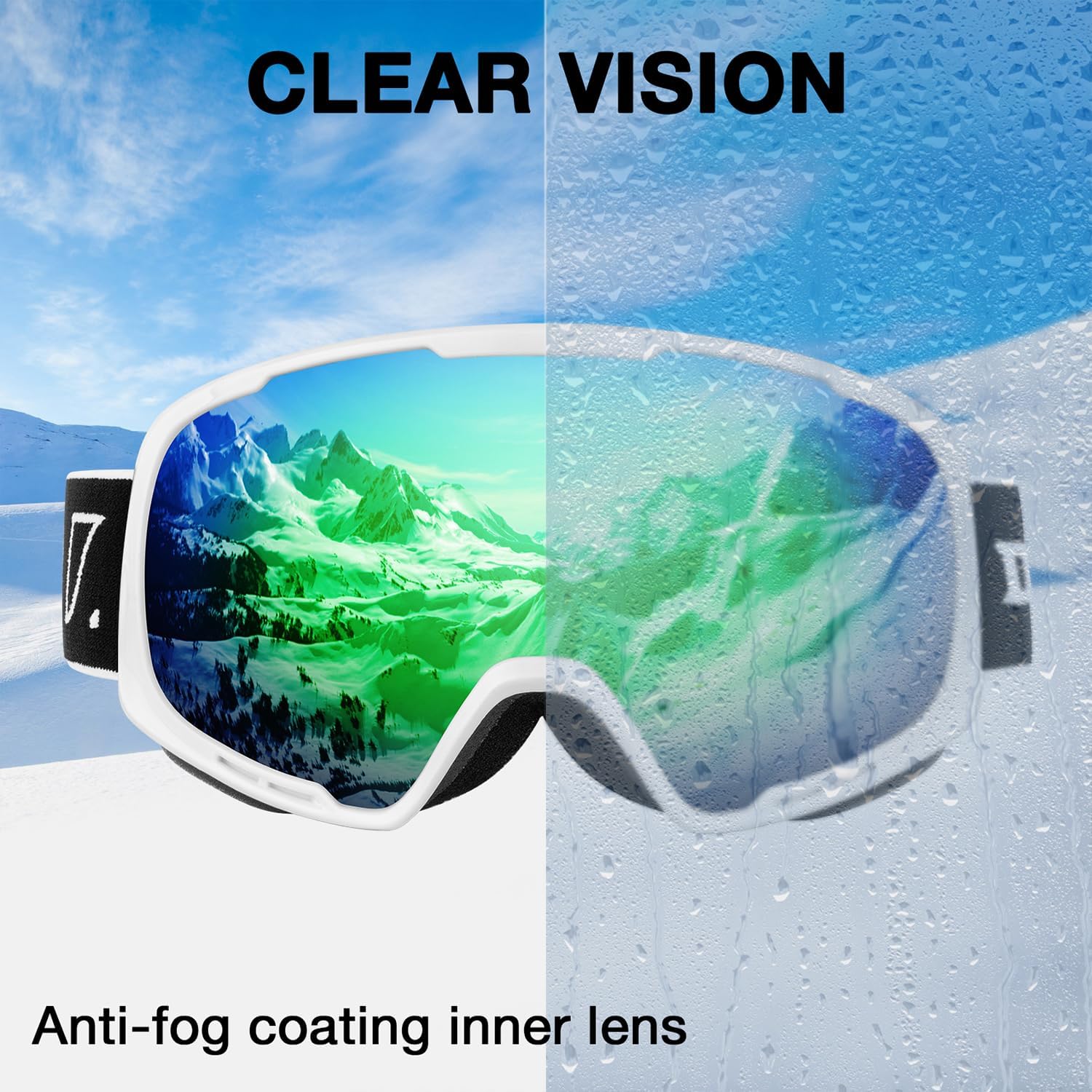 DBIO Gafas de esquí  OTG protección UV antivaho gafas de nieve y snowboard para hombres, mujeres, adultos y jóvenes