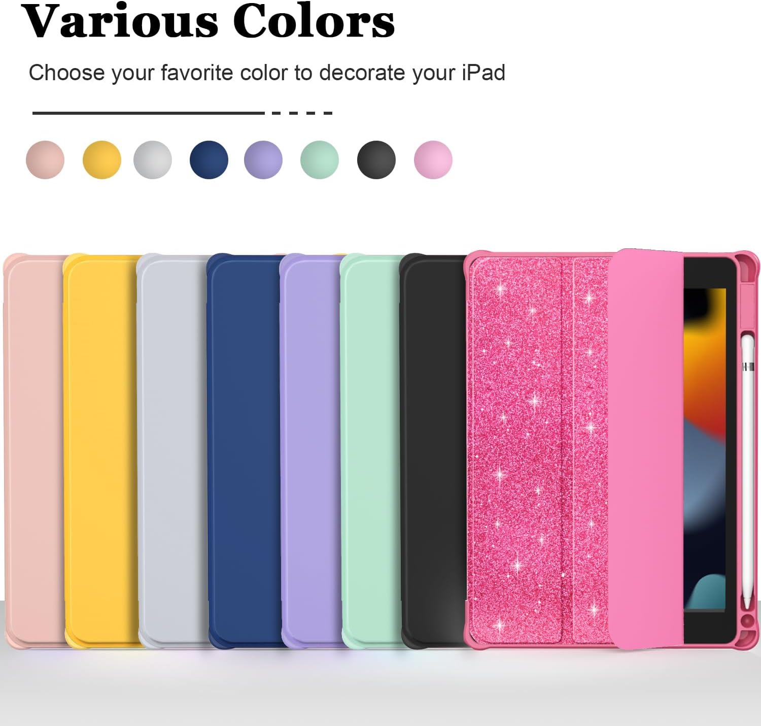 OKP Funda para iPad de 987 generación (202120202019), iPad de 10.2 pulgadas con soporte triple, funda delgada para iPad de 987 generación con