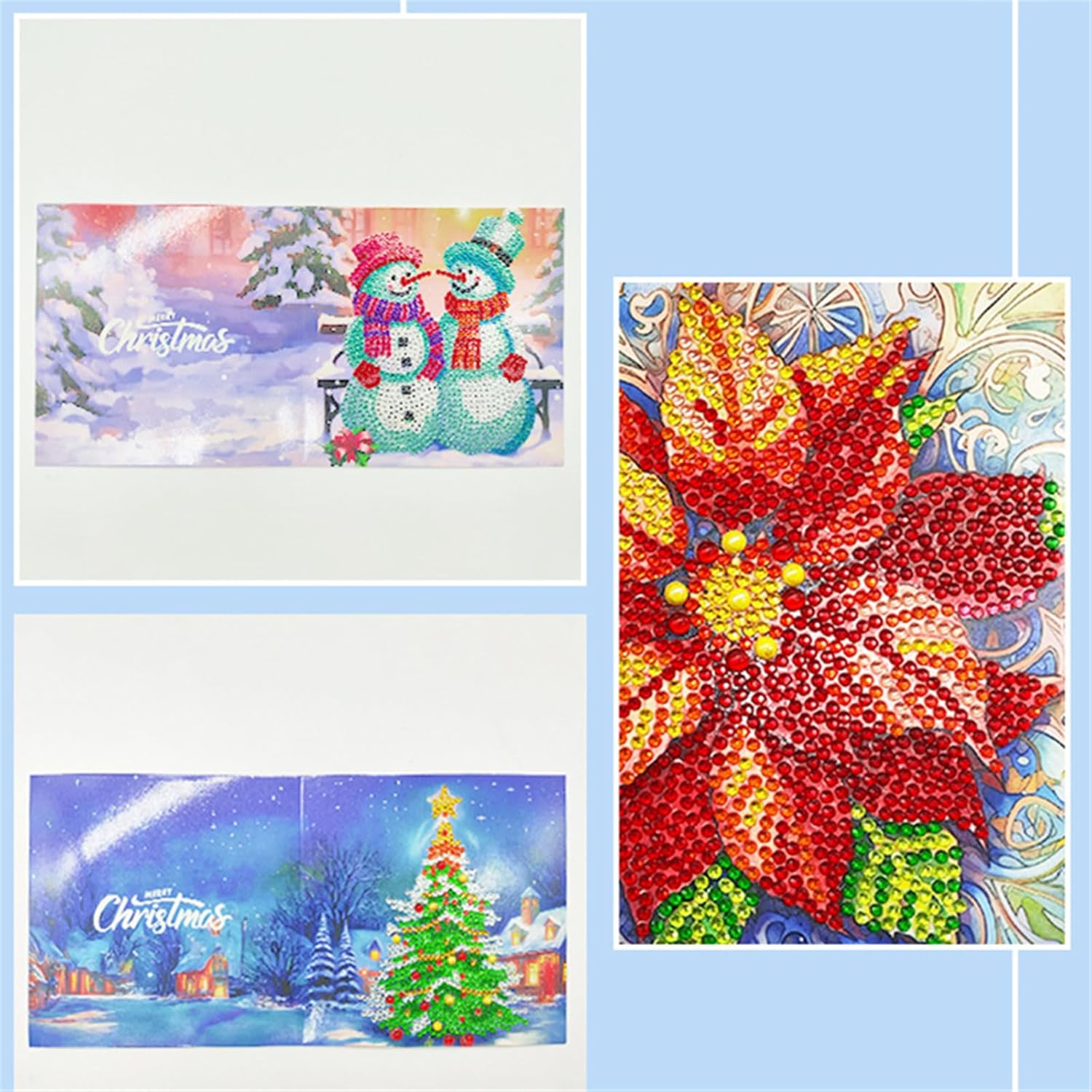 Treat Me Tarjetas de Navidad de arte de diamantes con pintura de diamantes tridimensionales para regalo (paquete de 8)