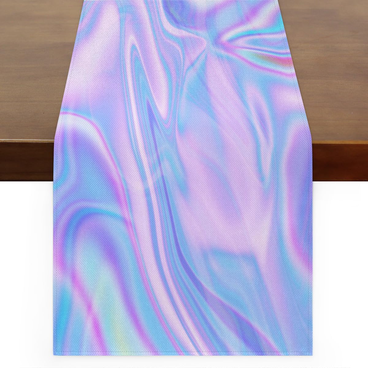 Camino de mesa abstracto con diseño de galaxia a rayas de mármol, mantel de lino rústico para cocina de granja, cena, eventos, fiesta, decoración de