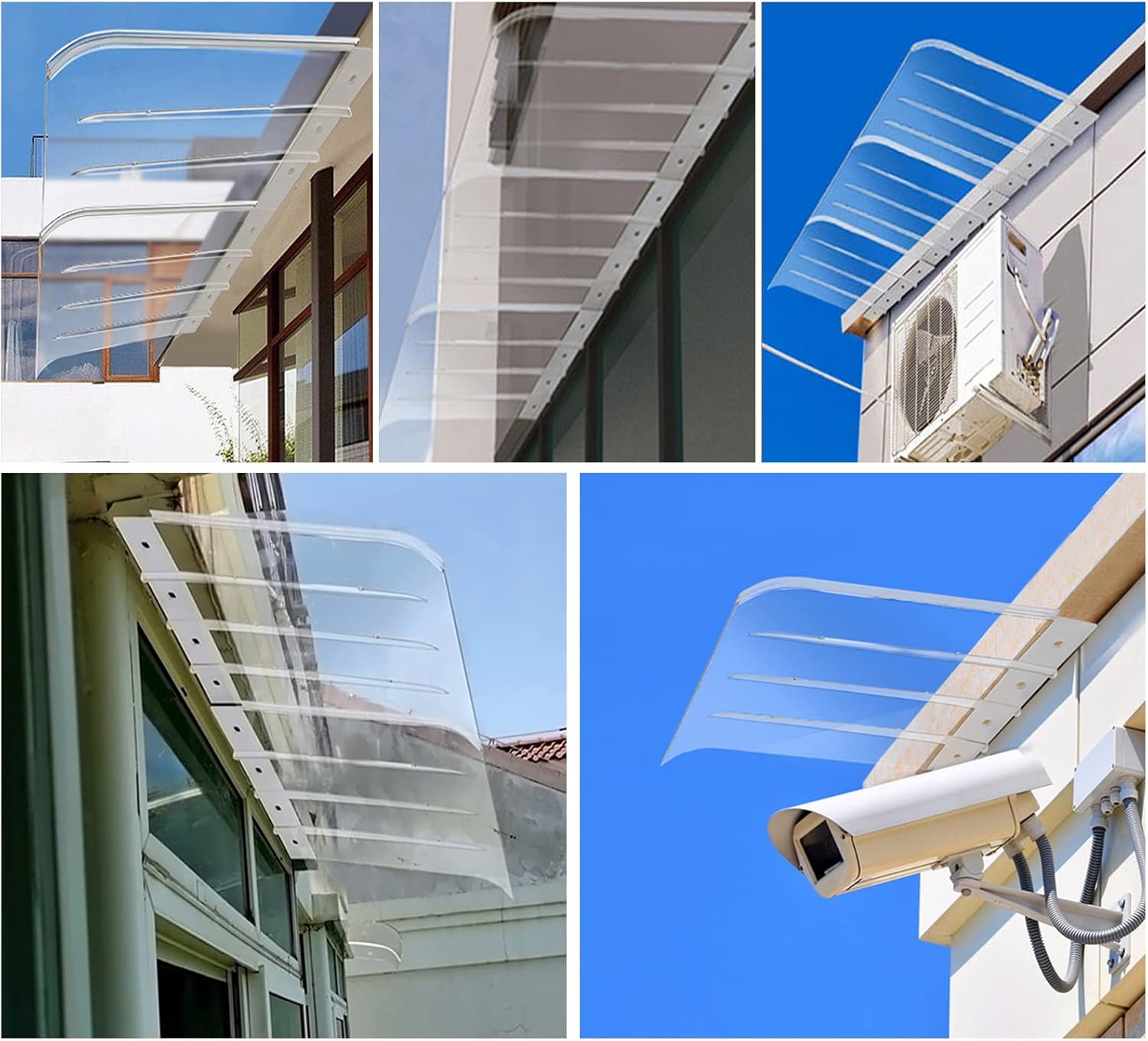 Toldo invisible para ventana, toldo para puerta, puerta delantera al aire libre, cubierta de policarbonato para puerta superior, protección UV