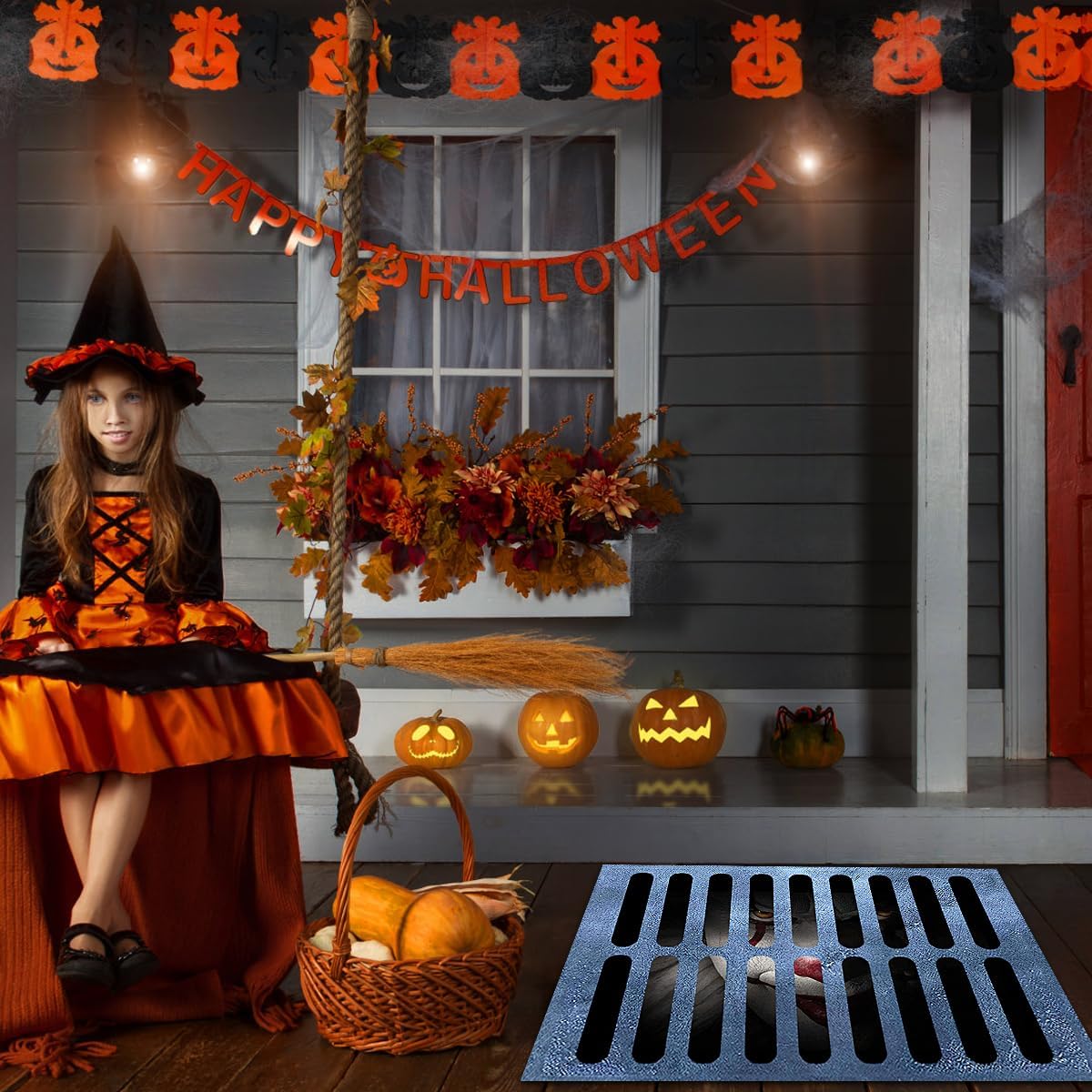 Felpudo de payaso con ilusión 3D de Halloween, tapete de bienvenida de Halloween, tapete de drenaje de payaso de Halloween, para interiores y