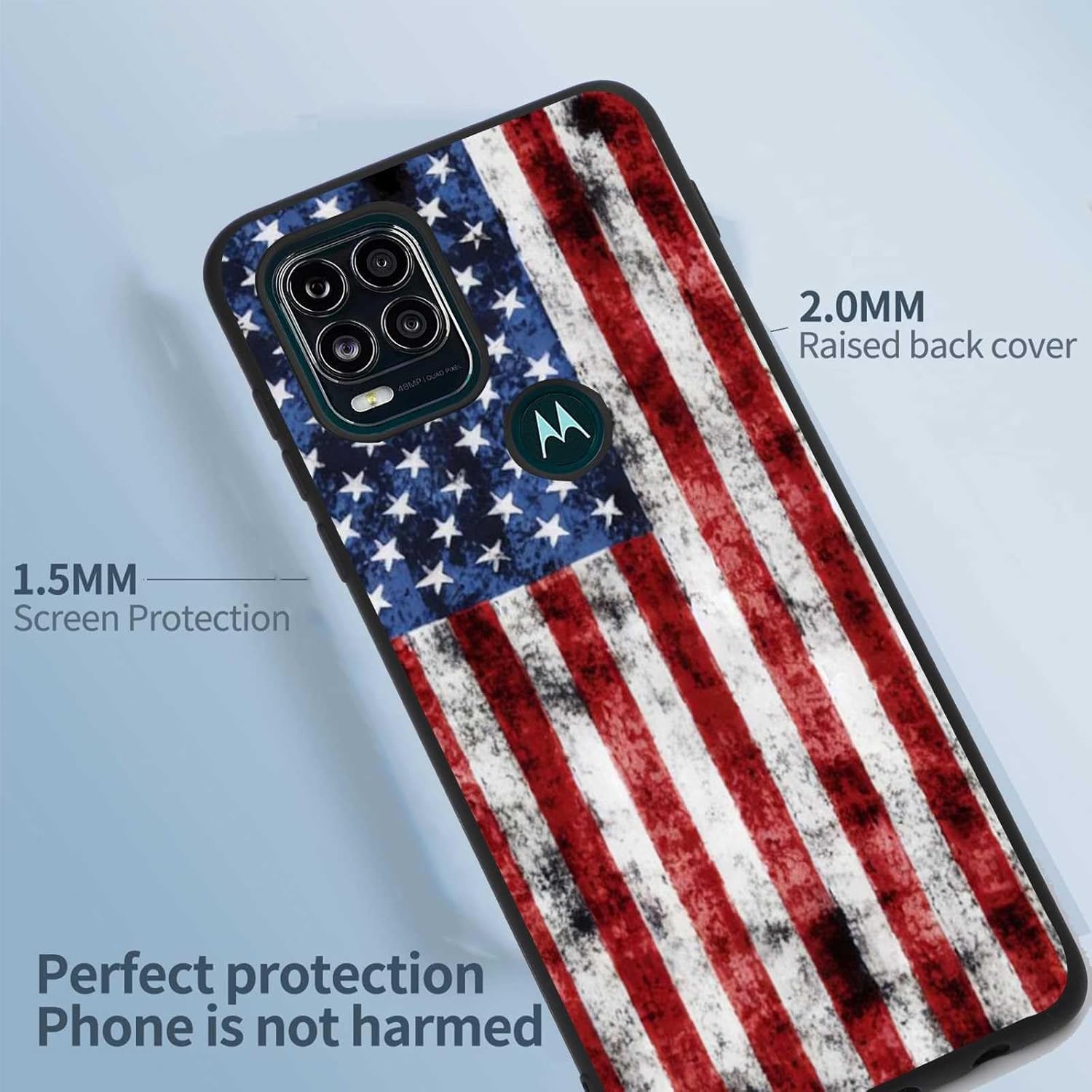 Funda compatible con Motorola Moto G Stylus 5G, bandera estadounidense, patrón retro de soldado veterano para Moto Case hombres y mujeres, funda de