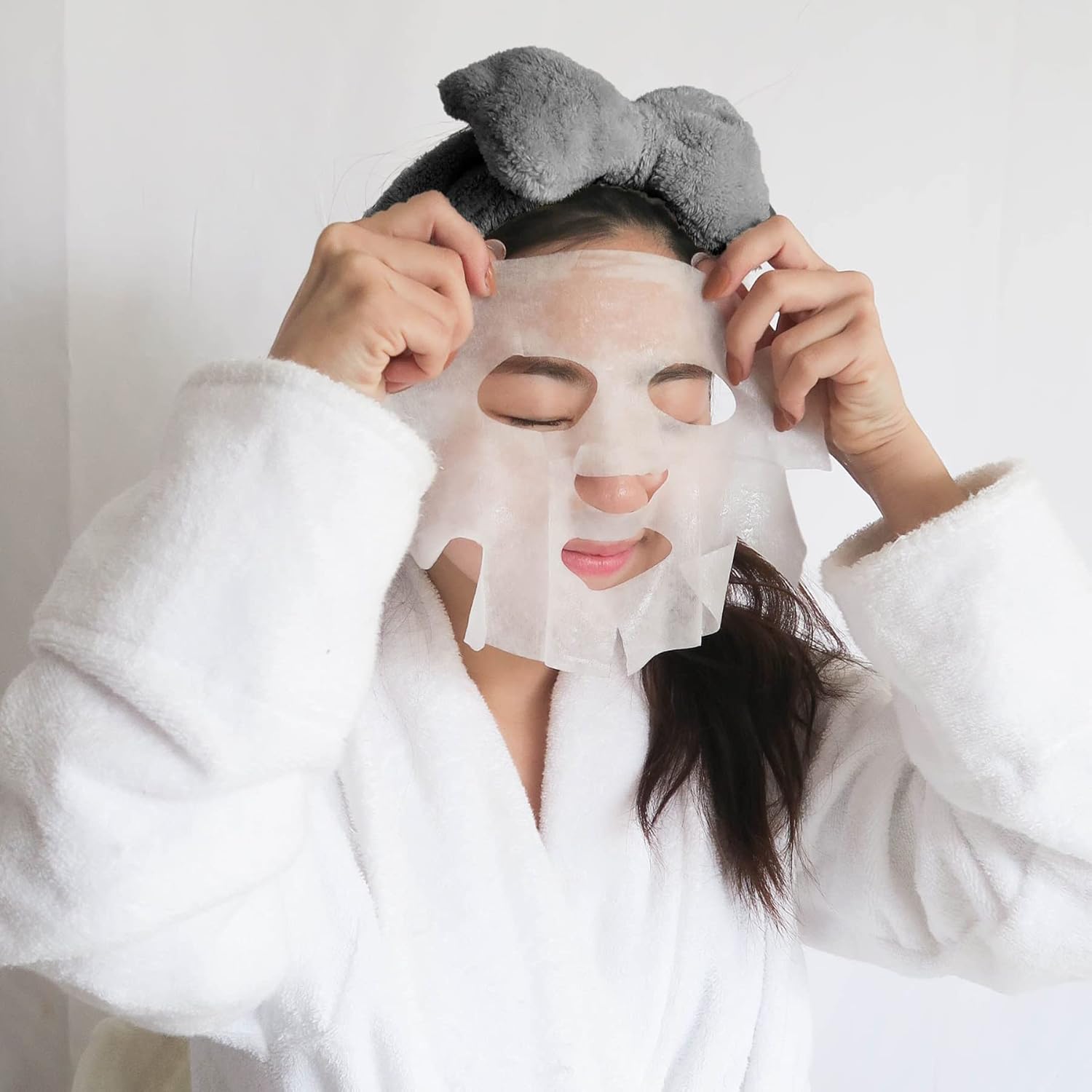 6 diademas de spa, muñequeras para lavar la cara, muñequeras para lavar la cara, muñequeras para el cabello, para mujeres y niñas, maquillaje para