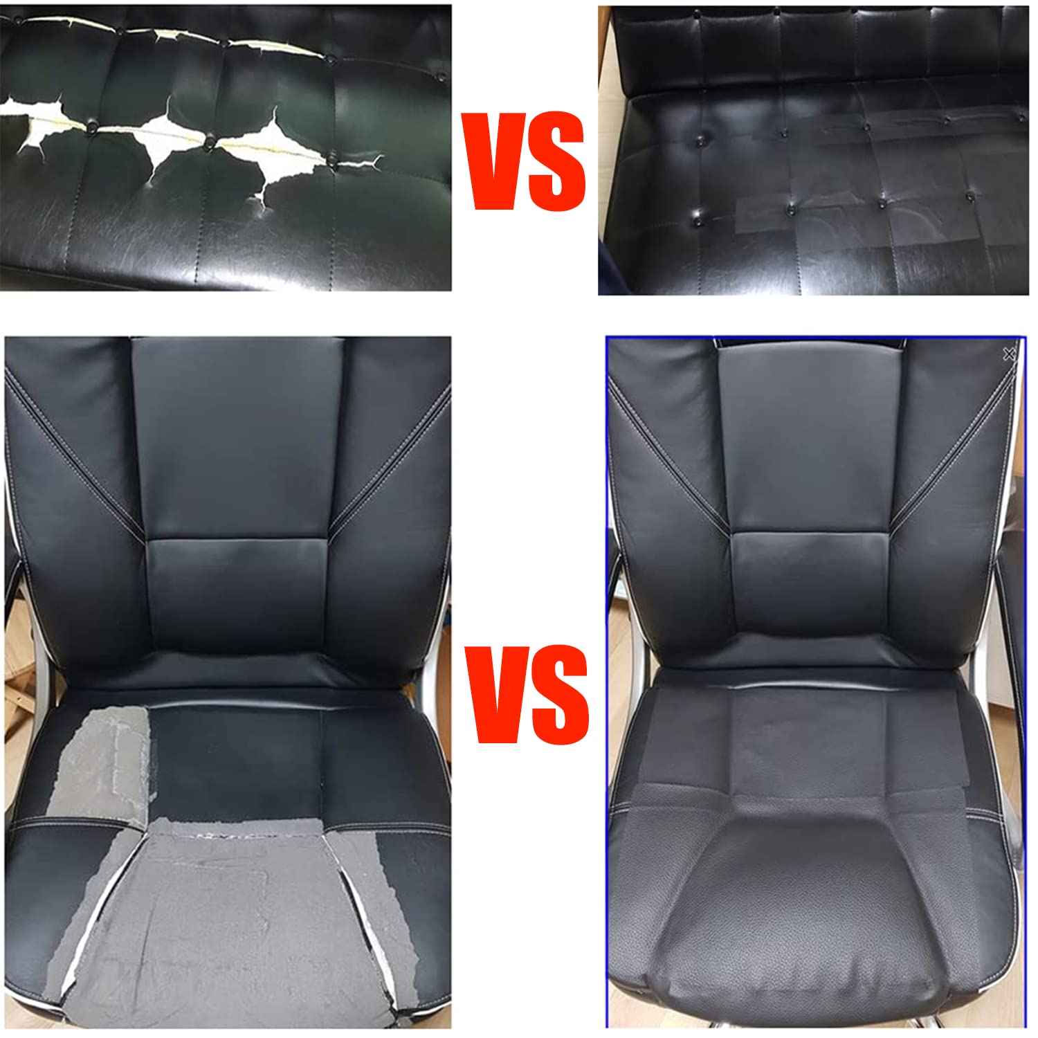 Parche grande de reparación de cuero, cinta de reparación de cuero de 17 x 60 pulgadas, parche de reparación autoadhesivo impermeable para sofás,