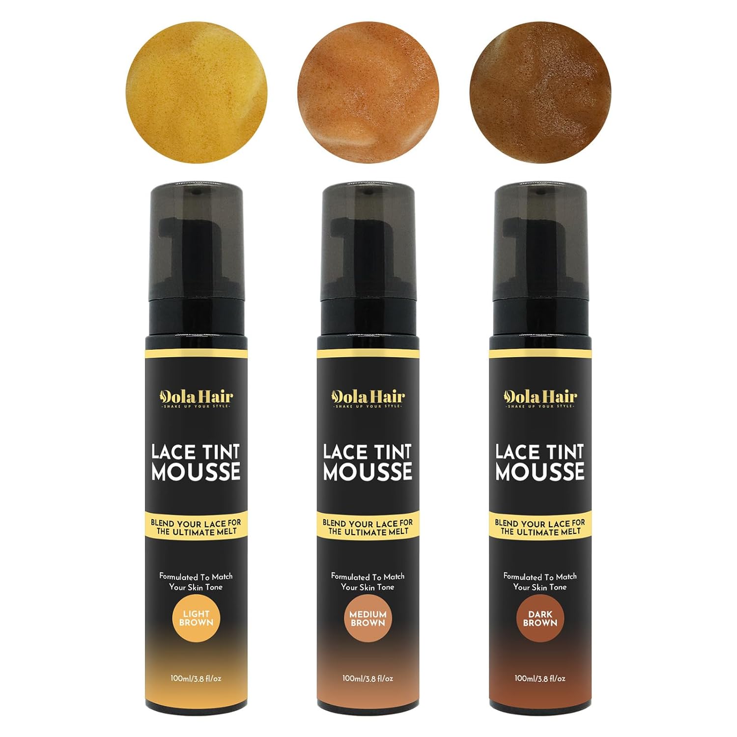Dolahair Spray de tinte de encaje para pelucas fundidas, peluca marrón medio, tinte de encaje en aerosol de encaje de espuma de fusión de encaje