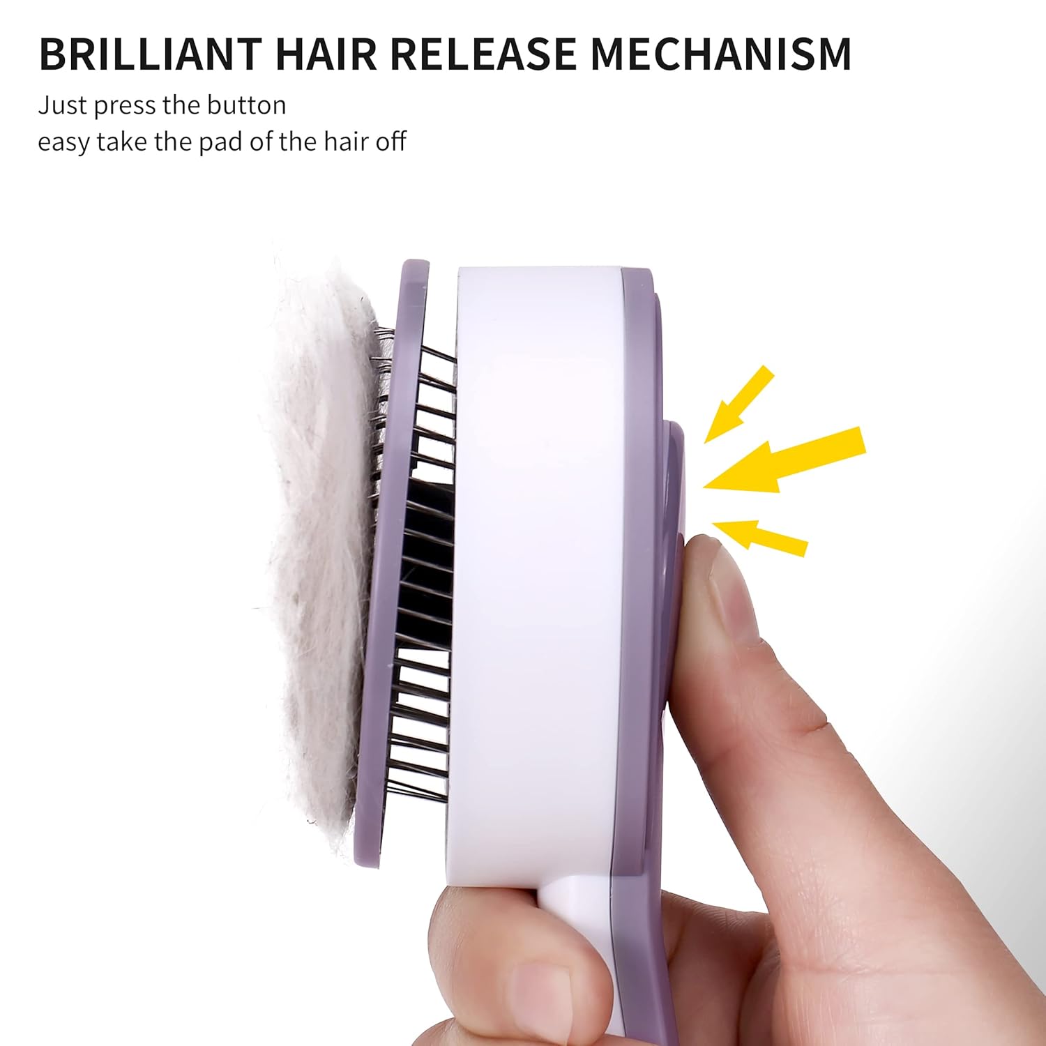 Cepillo deslizante de autolimpieza para gatos o perros, cepillo de aseo de mascotas para cabello largo o corto, peine para perros con un botón,