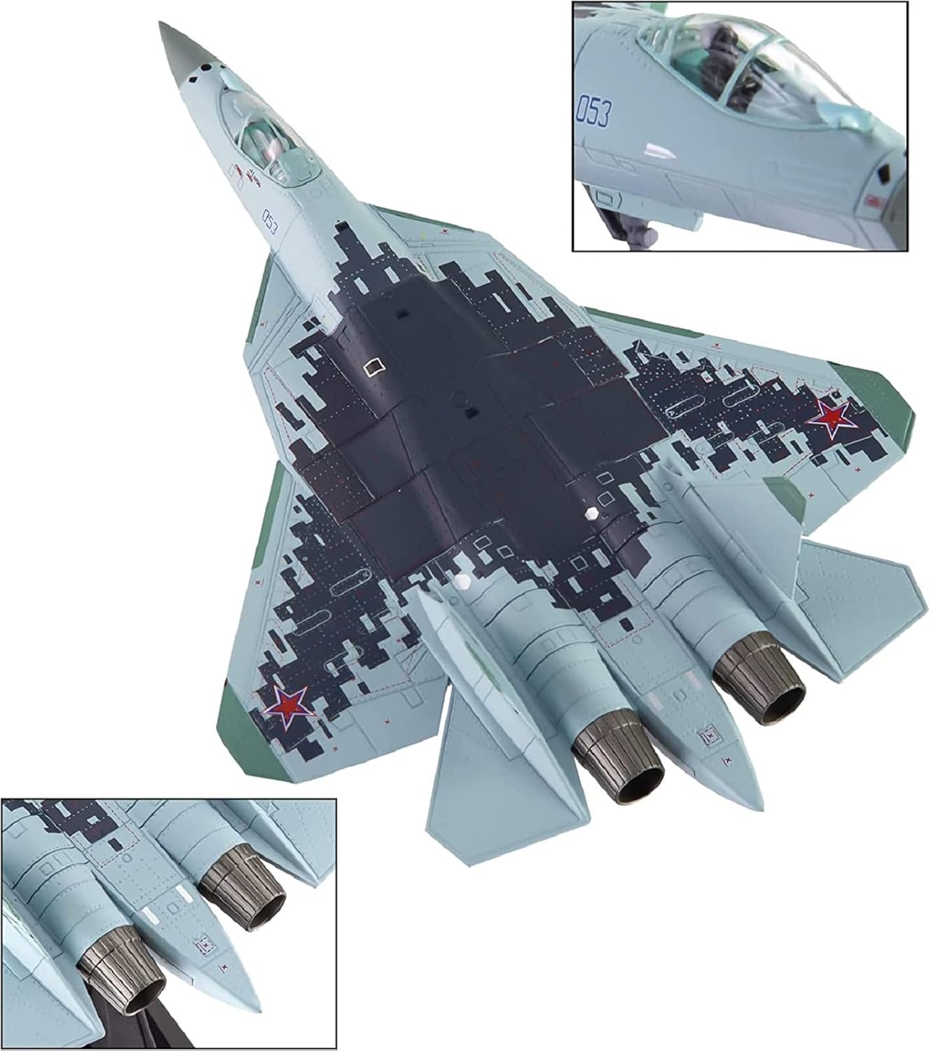 Aleación Rusia SU57 Air Force Fighter Attack PlaneAircraft Modelo de avión Modelo 1100 Modelo Simulación Ciencia Exposición Modelo