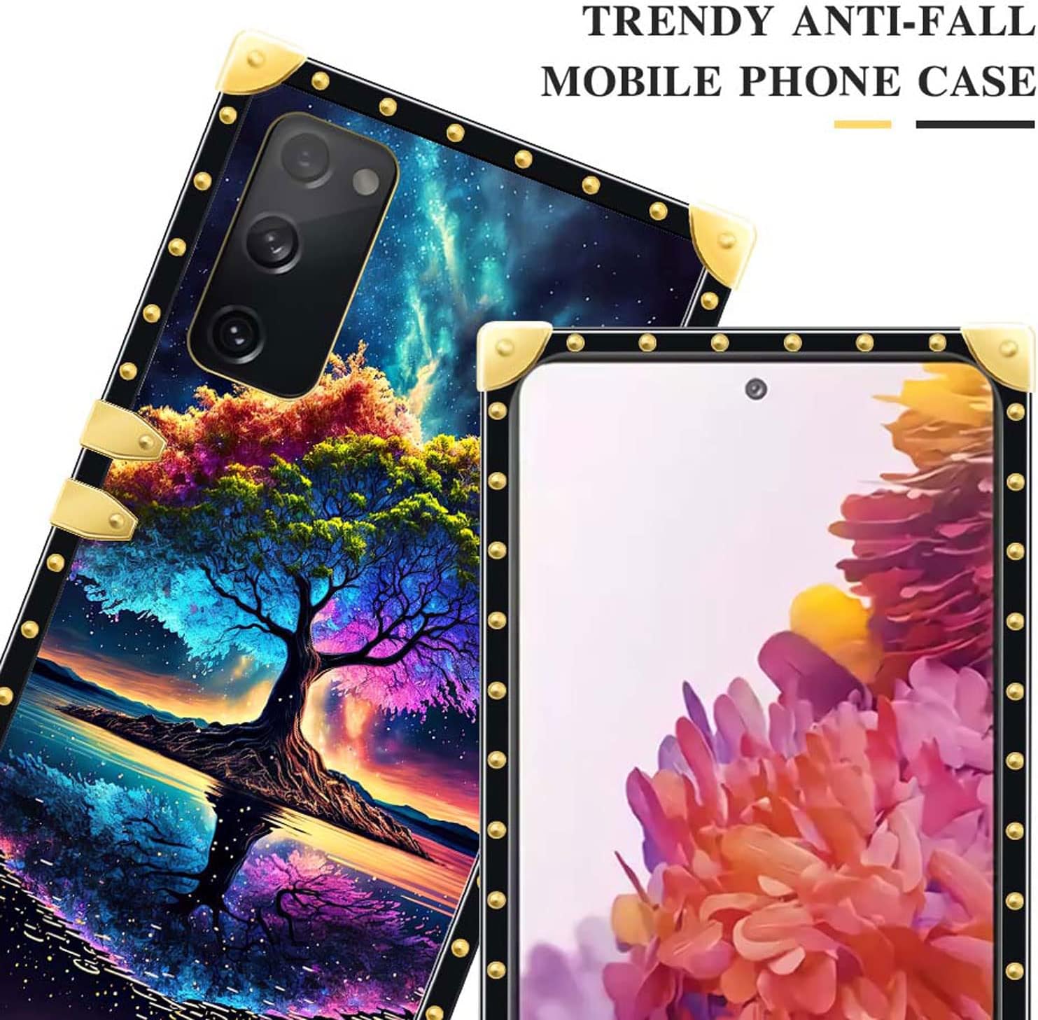 DAIZAG Funda compatible con Samsung Galaxy S20 FE Life Tree Energy Phone Case Golden Square Soft TPU a prueba de golpes funda protectora para regalo