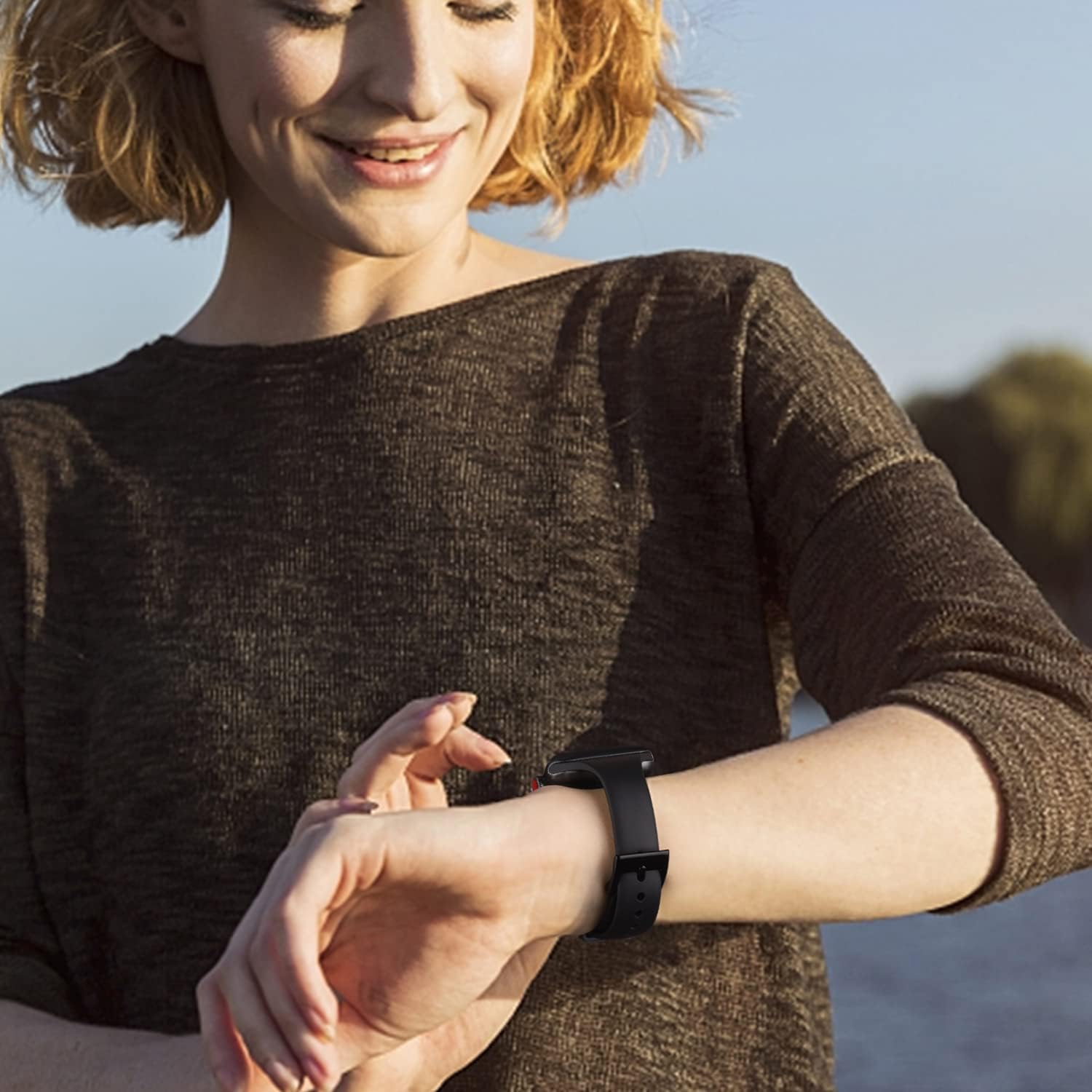 Correas estrechas de silicona compatibles con Apple Watch Band de 1.614 in 1.772 in 1.496 in 1.575 in 1.654 in 1.732 in, correa suave delgada de
