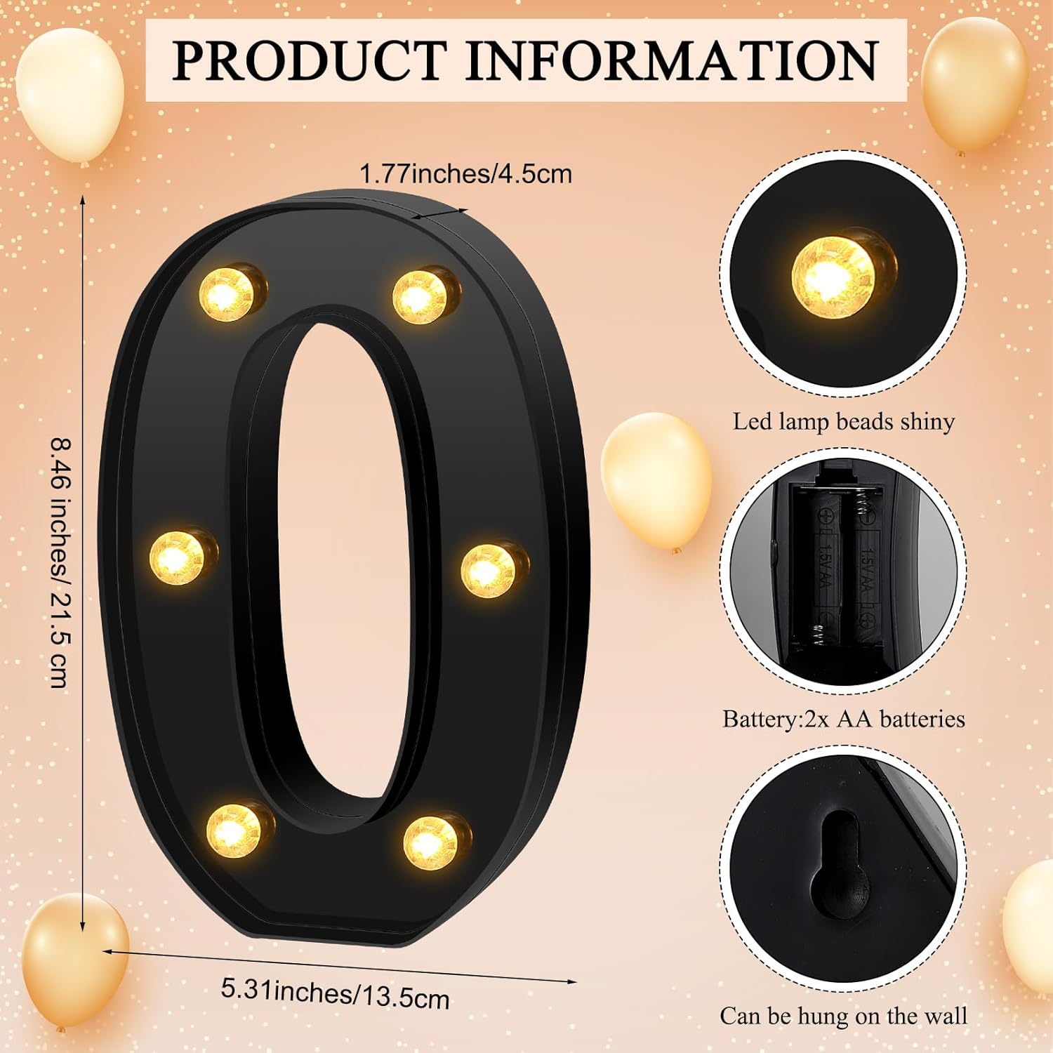 2 luces LED de marquesina de 8.46 pulgadas, letreros de números iluminados negros del 30, 40, 50, 60, para decoración de fiesta de cumpleaños
