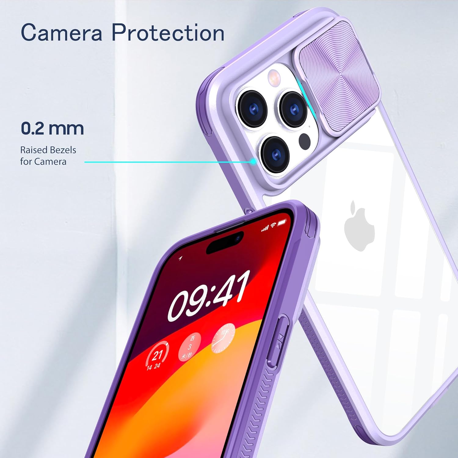 Asuwish Funda de teléfono para iPhone 15 Pro Max CFMJ US Morado
