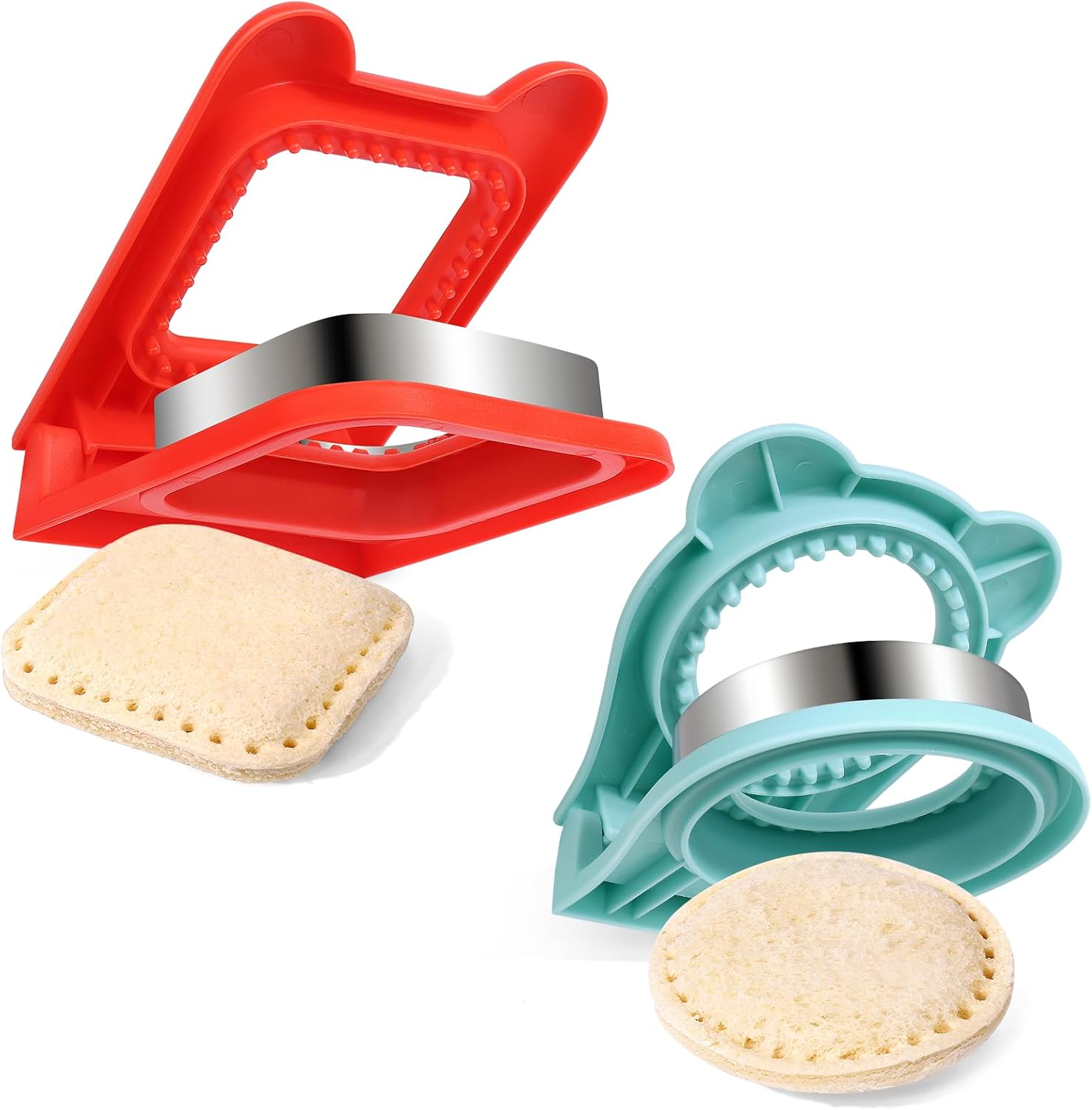 Máquina de sándwiches Uncrustables, 2 cortadores de sándwiches para el almuerzo de niños, juego de cortador de sándwich de desayuno sin costra y