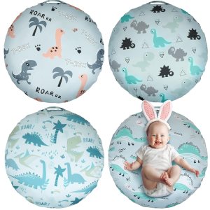 4 piezas de dinosaurio recién nacido, funda extraíble para tumbona de bebé, funda cómoda y transpirable para tumbona de recién nacido (almohada de 4 piezas de dinosaurio recién nacido, funda extraíble para tumbona de bebé, funda cómoda y transpirable para tumbona de recién nacido (almohada de