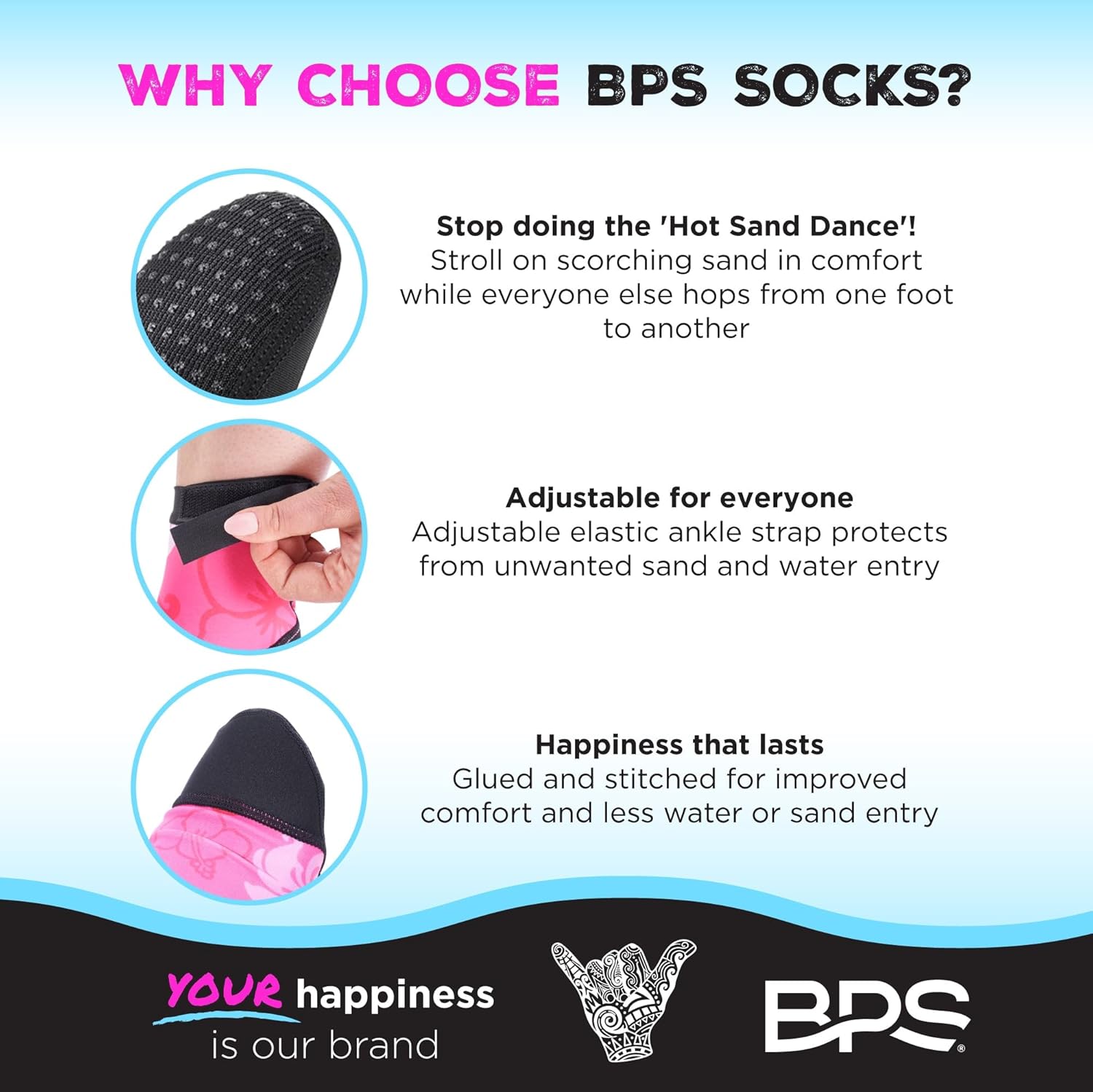 BPS Calcetines de agua suaves y ultra elásticos de Nueva Zelanda ‘Second Skin’, unisex, para voleibol de playa, aletas de natación, actividades