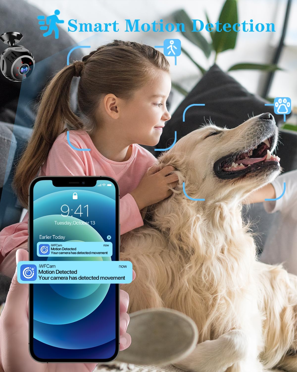 BZZCAM Mini cámara espía oculta WiFi cámara de vigilancia inalámbrica niñera cámara de seguridad para el hogar cámara interior 1080P pequeña