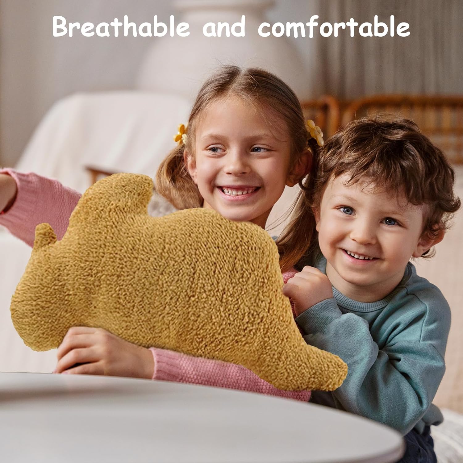 Almohada de peluche de pepita de dinosaurio, almohada de dinosaurio y pollo, decoración de fiesta temática de dinosaurio, juguete de peluche
