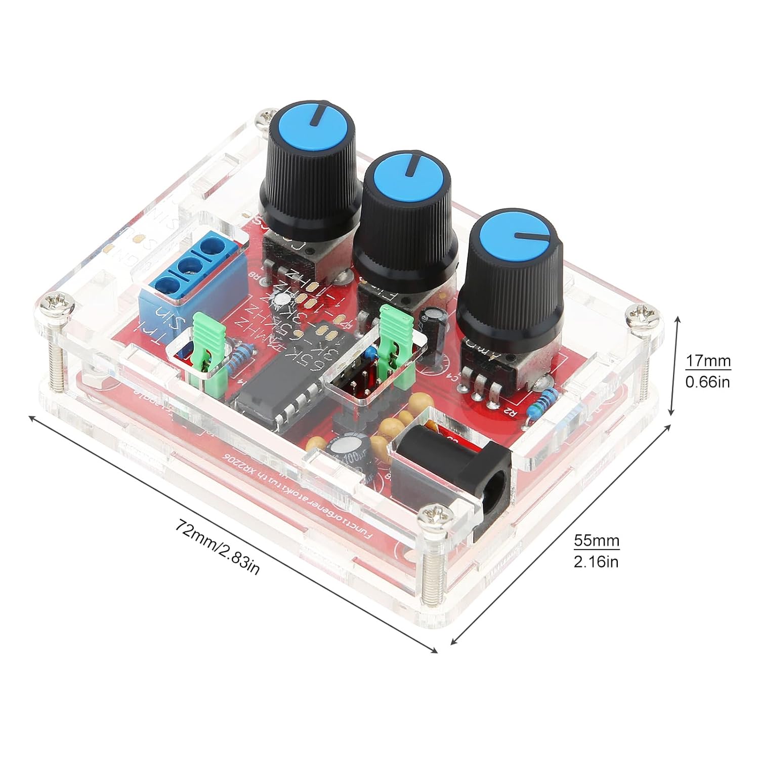 Generador de señal de función precisa XR2206 1Hz-1MHz Triángulo sinusoidal ajustable Módulo de frecuencia de salida cuadrada